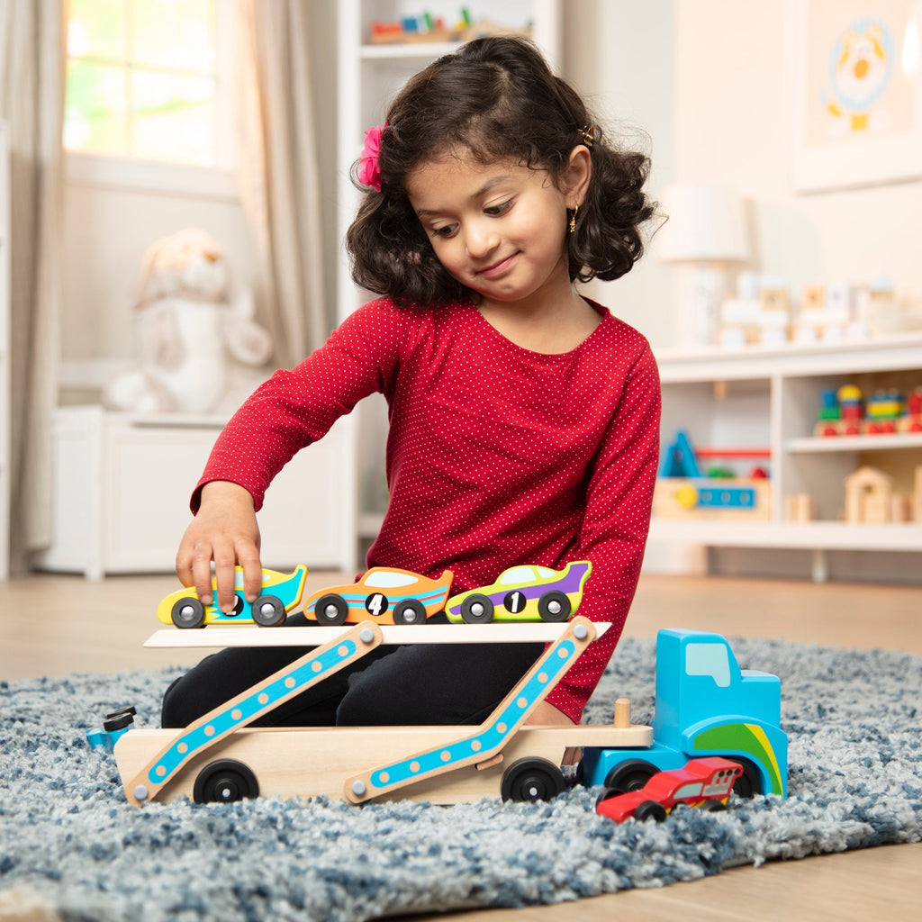 Vehicles & Trains Premium Quality Mega Race Car Carrier - Durable Material and Safe Design for Daily Kids Play
