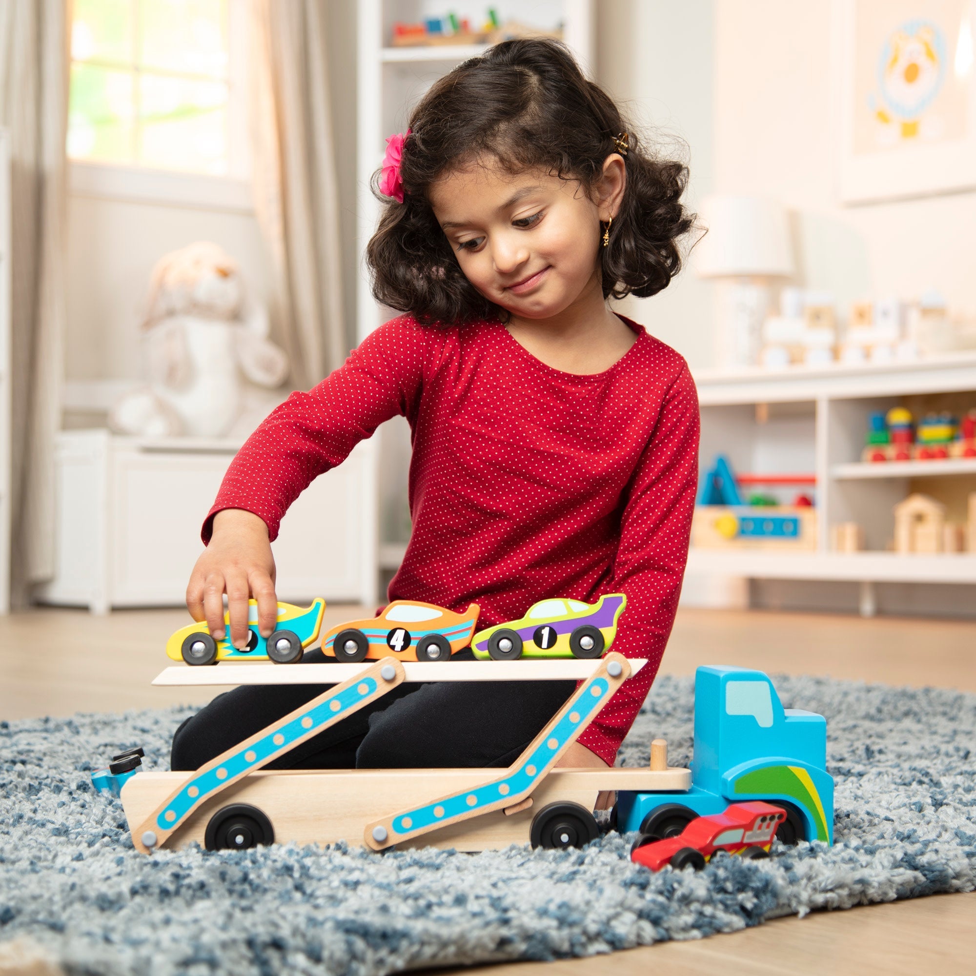 Vehicles & Trains Premium Quality Mega Race Car Carrier - Durable Material and Safe Design for Daily Kids Play