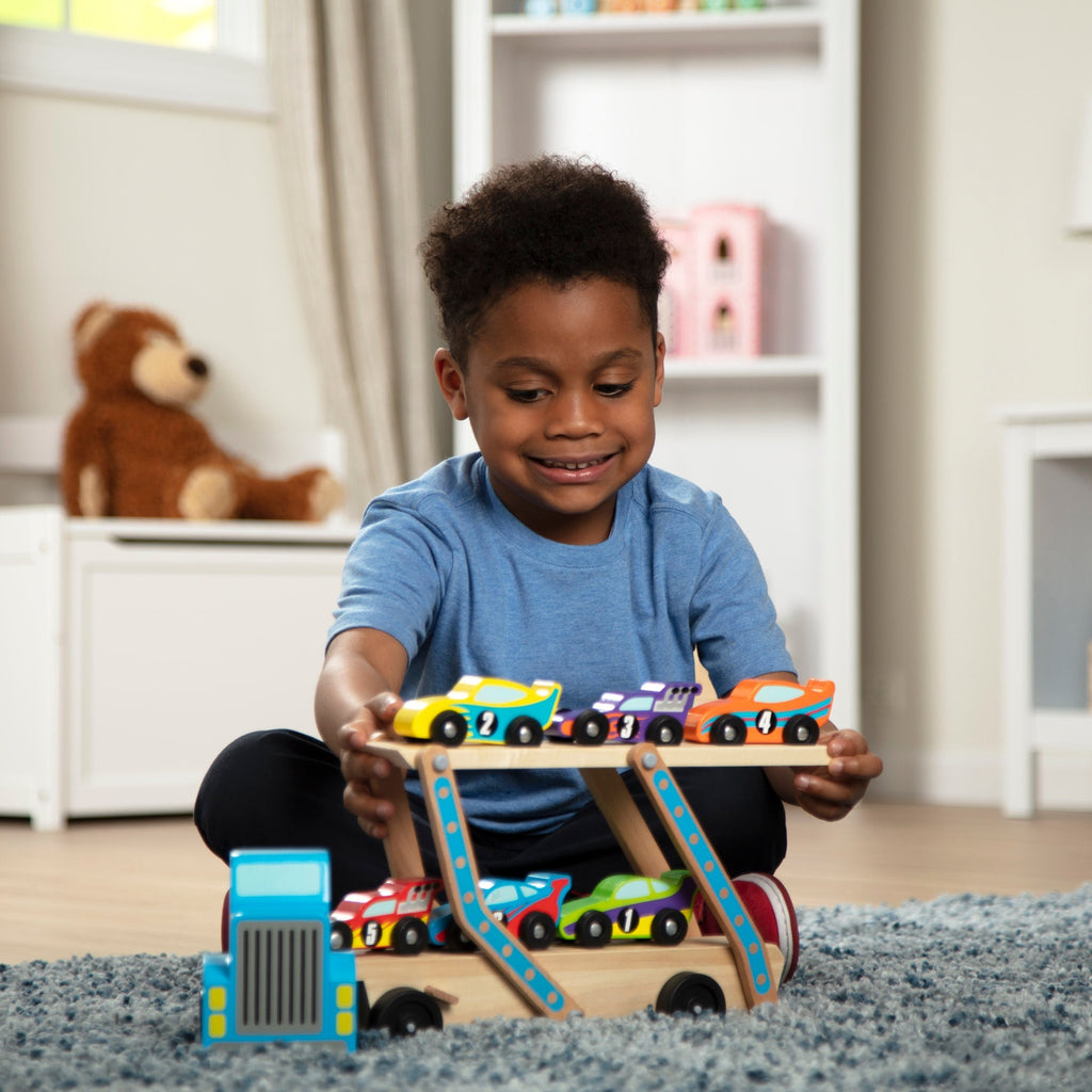 Vehicles & Trains Premium Quality Mega Race Car Carrier - Durable Material and Safe Design for Daily Kids Play