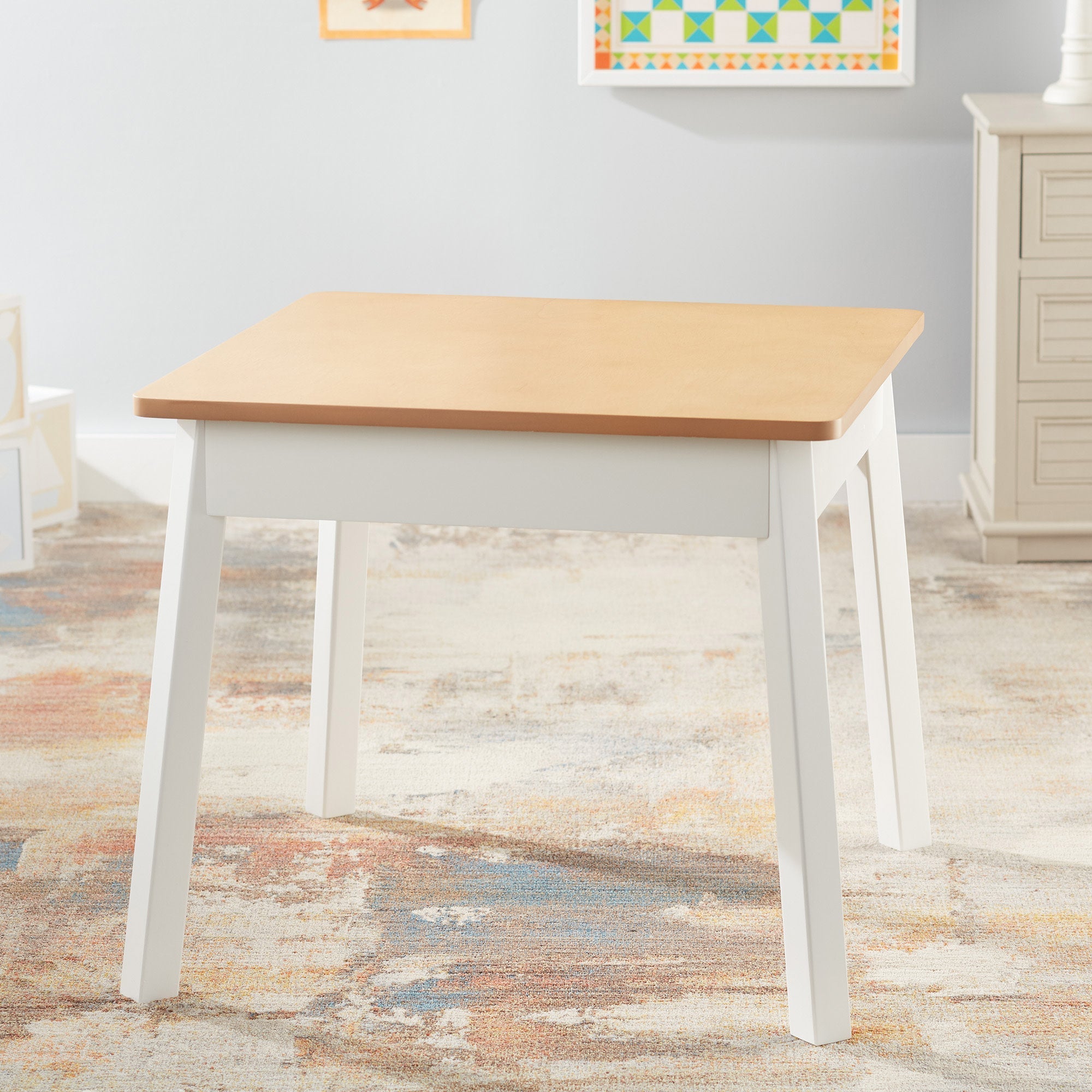 Furniture Premium Quality Wooden Square Table - Durable Material and Safe Design for Daily Kids Play
