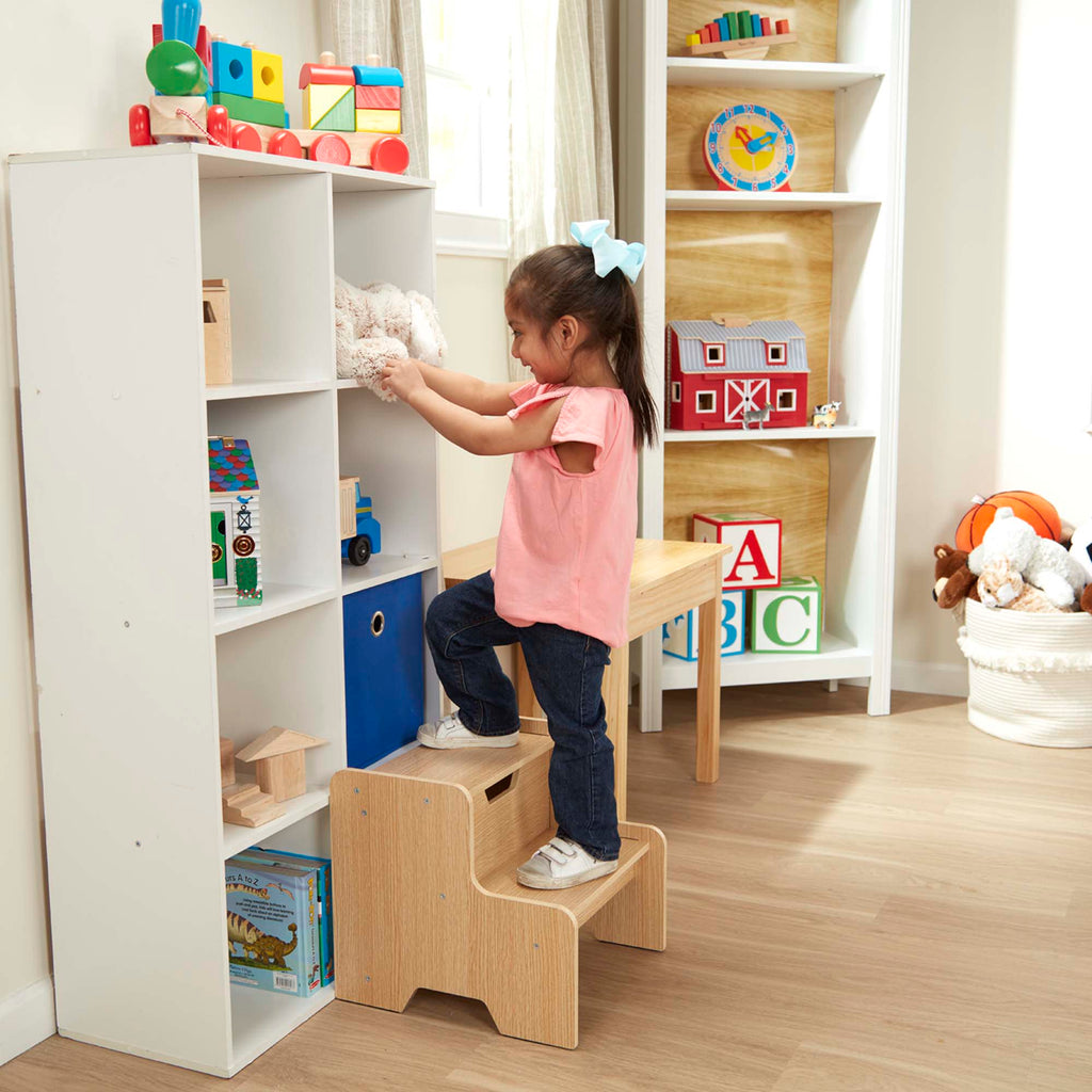 Furniture Premium Quality Wooden Step Stool - Natural - Durable Material and Safe Design for Daily Kids Play