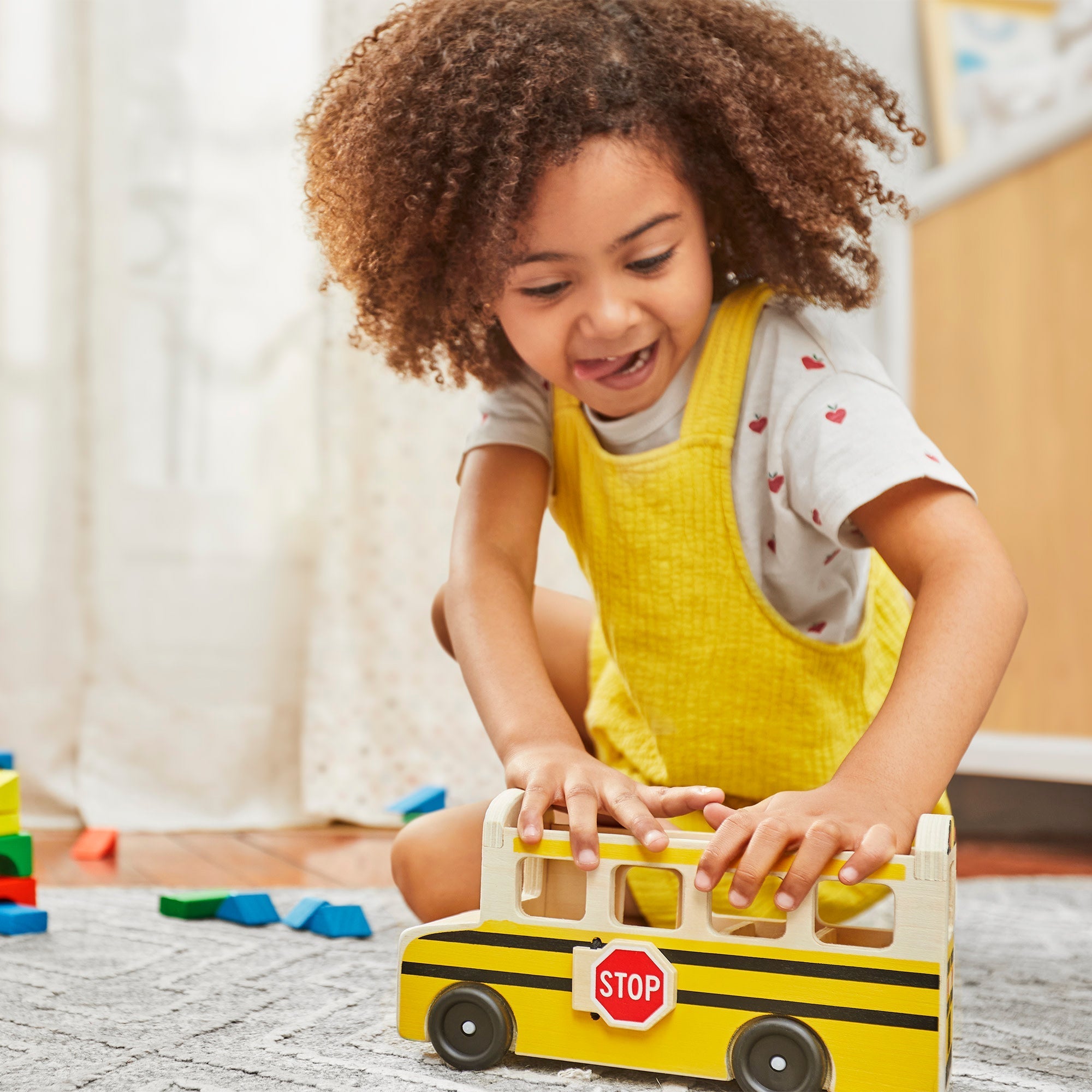 Vehicles & Trains Premium Quality Wooden School Bus - Durable Material and Safe Design for Daily Kids Play
