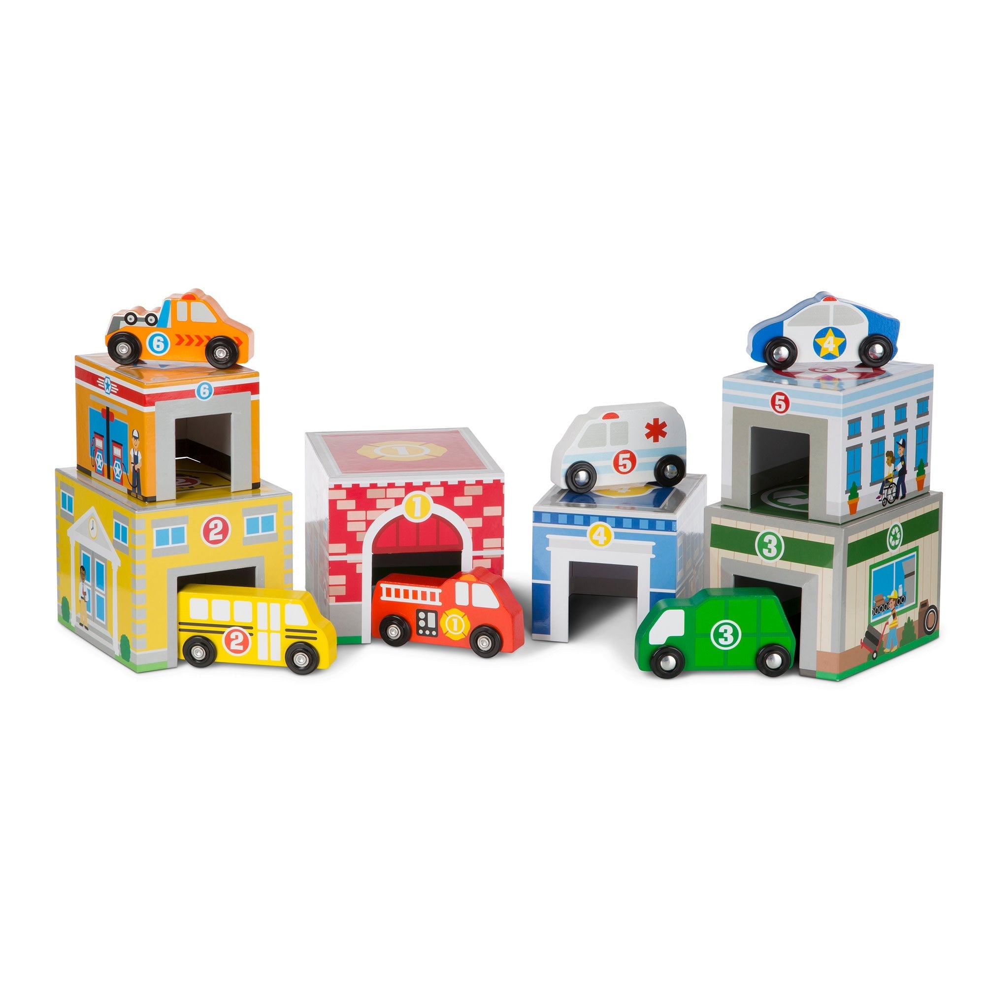 Vehicles & Trains Premium Quality Nesting & Sorting Buildings & Vehicles - Durable Material and Safe Design...