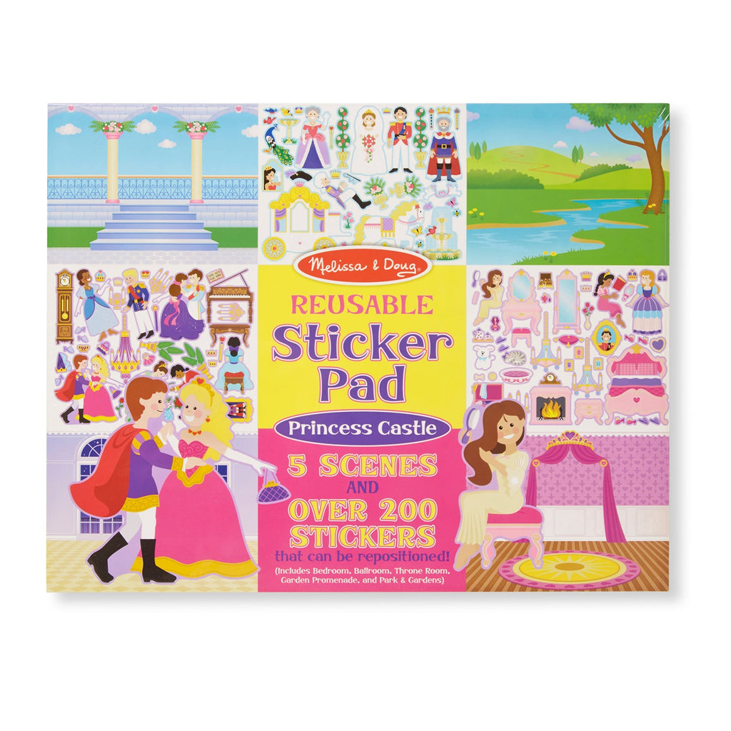 Stickers & Sticker Books Premium Quality Reusable Sticker Pad - Princess Castle - Durable Material and Safe...