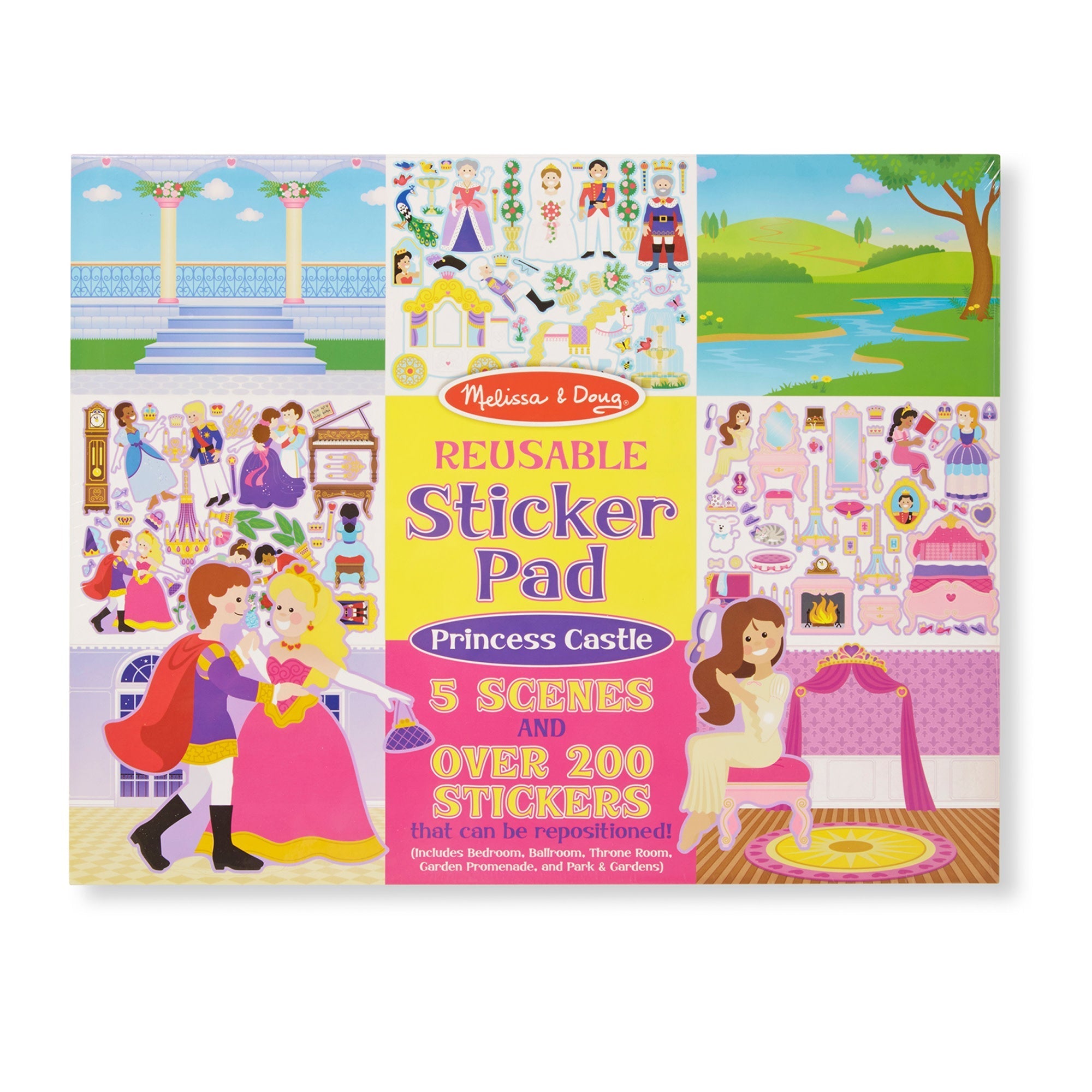 Stickers & Sticker Books Premium Quality Reusable Sticker Pad - Princess Castle - Durable Material and Safe...
