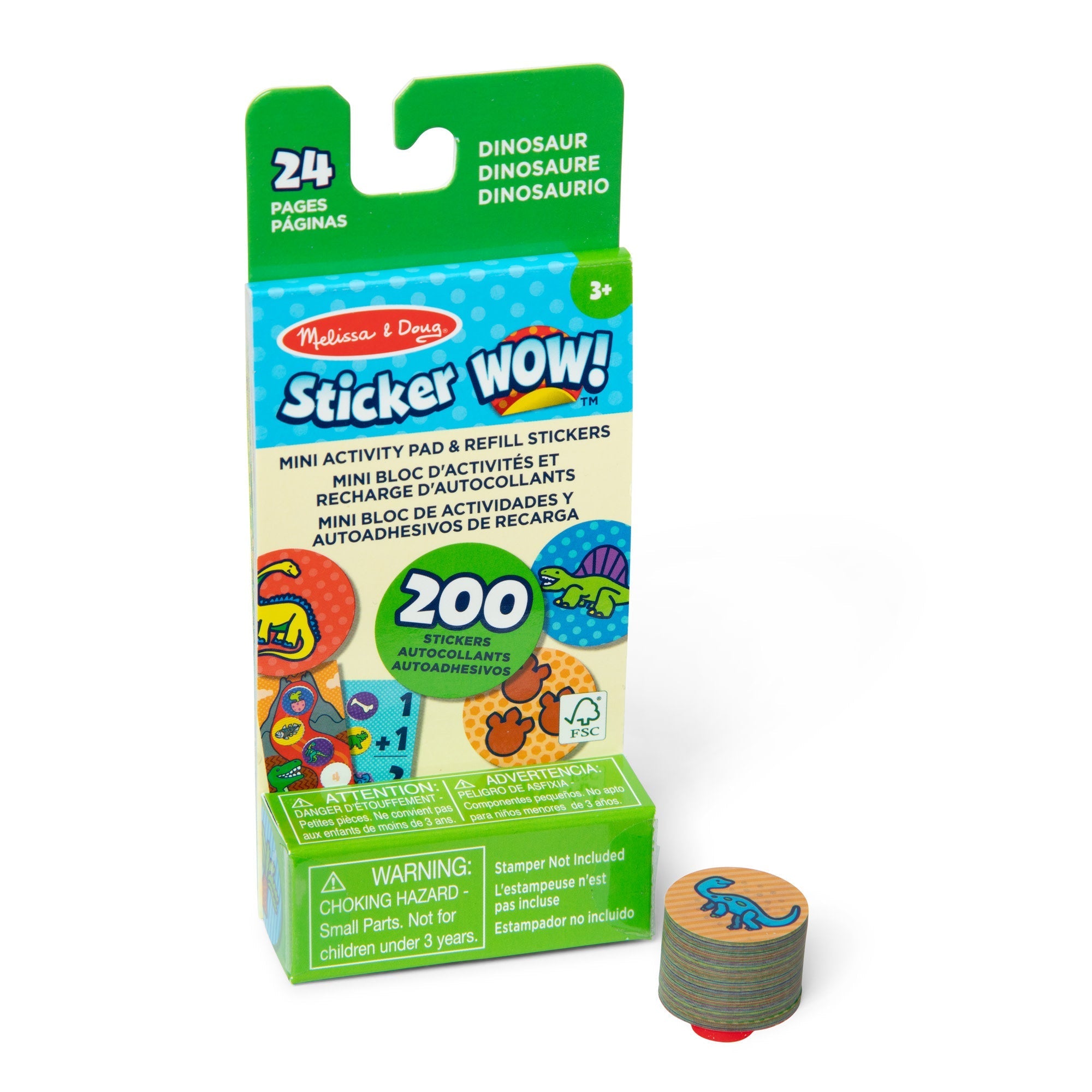 Stickers & Sticker Books Premium Quality Sticker WOW!® Mini Activity Pad & Refill Stickers - Dinosaur (200+...