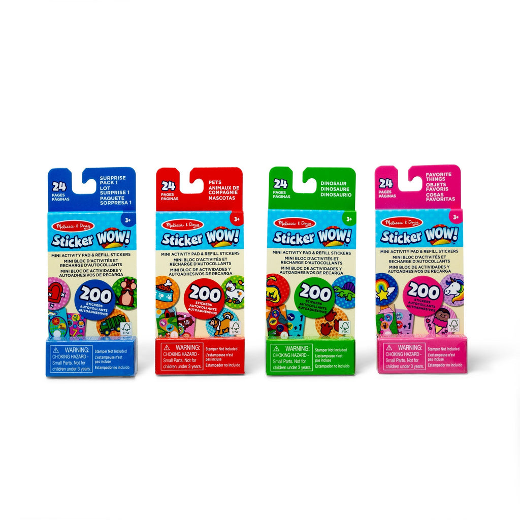Stickers & Sticker Books Premium Quality Sticker WOW!™ Mini Activity Pad and Refill Stickers 4-Pack (Dinosa...
