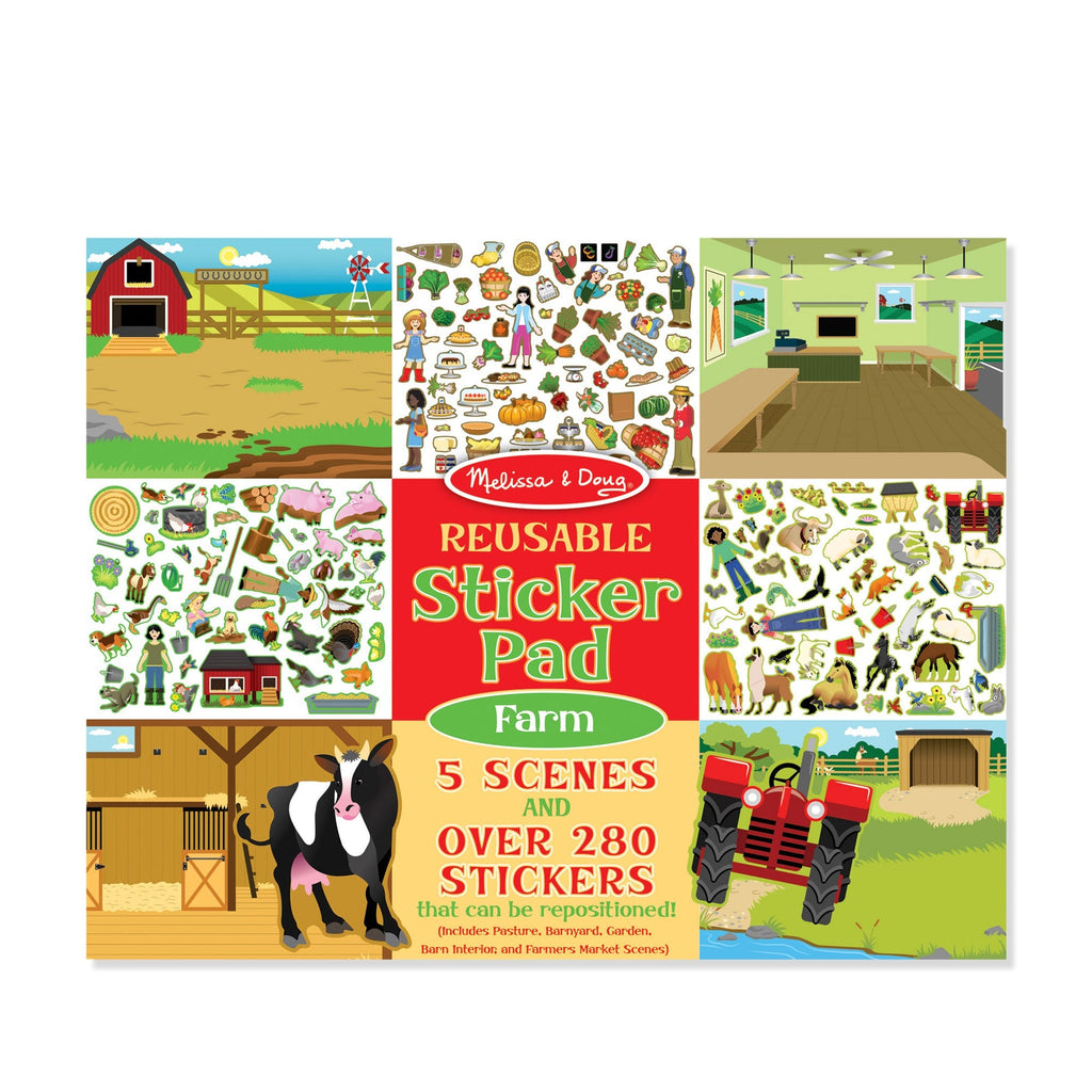 Stickers & Sticker Books Premium Quality Reusable Sticker Pad - Farm - Durable Material and Safe Design for...