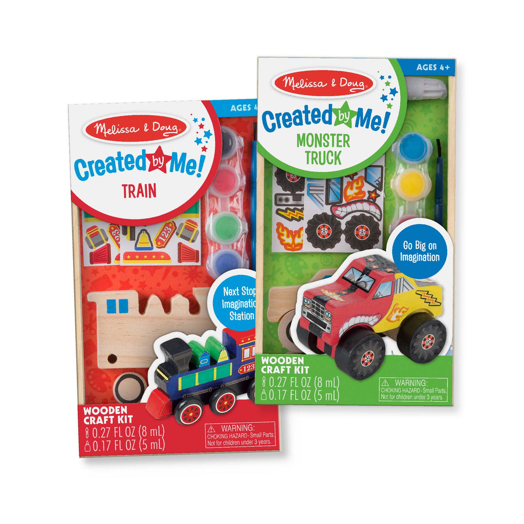 Craft & Stamp Kits Premium Quality Created by Me!™ Vehicles Craft Kit 2-Pack: Monster Truck, Train - Durabl...