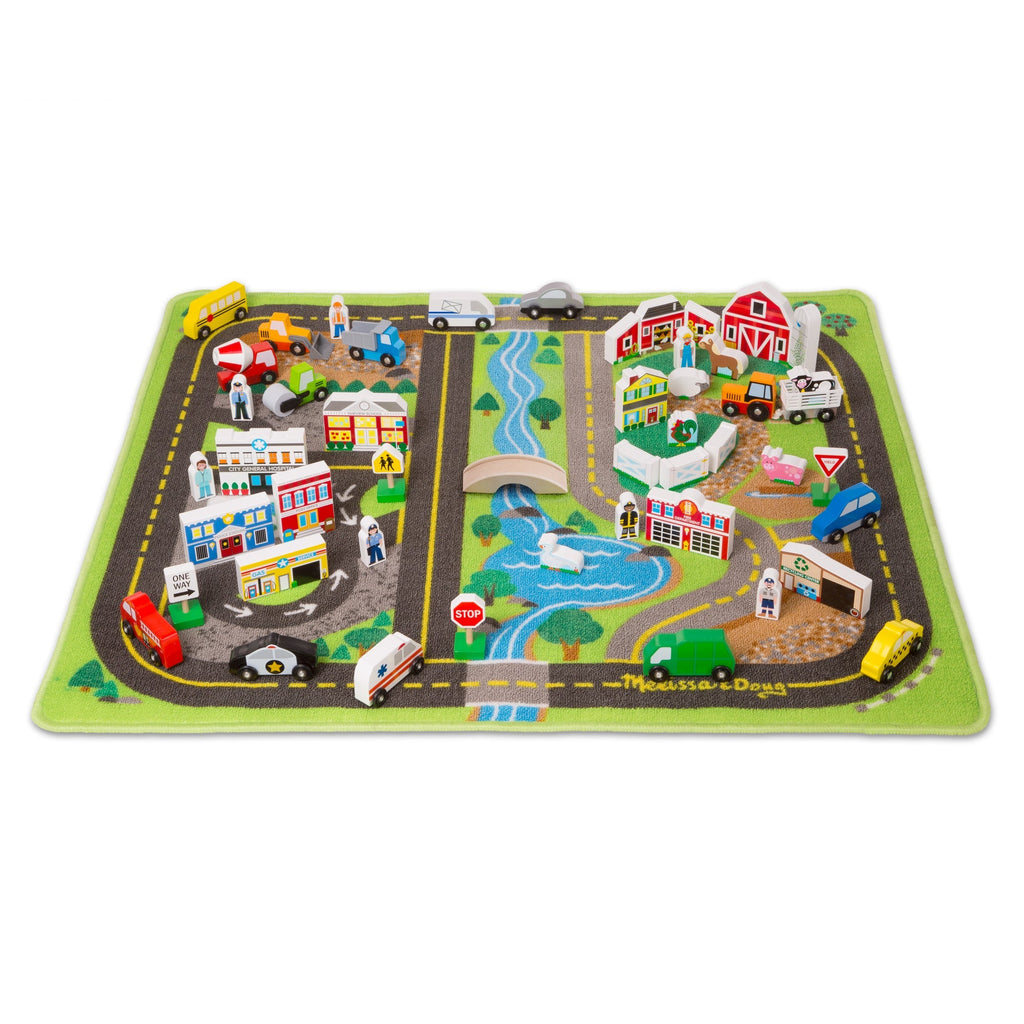 Vehicles & Trains Premium Quality Deluxe Road Rug Play Set - Durable Material and Safe Design for Daily Kid...