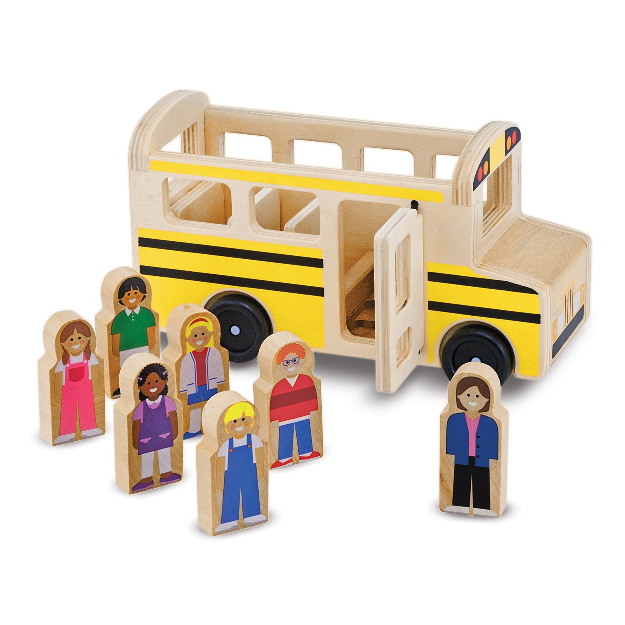 Vehicles & Trains Premium Quality Wooden School Bus - Durable Material and Safe Design for Daily Kids Play