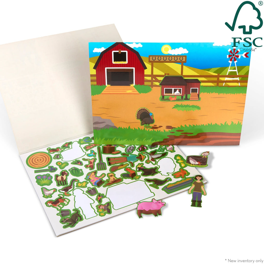 Stickers & Sticker Books Premium Quality Reusable Sticker Pad - Farm - Durable Material and Safe Design for...