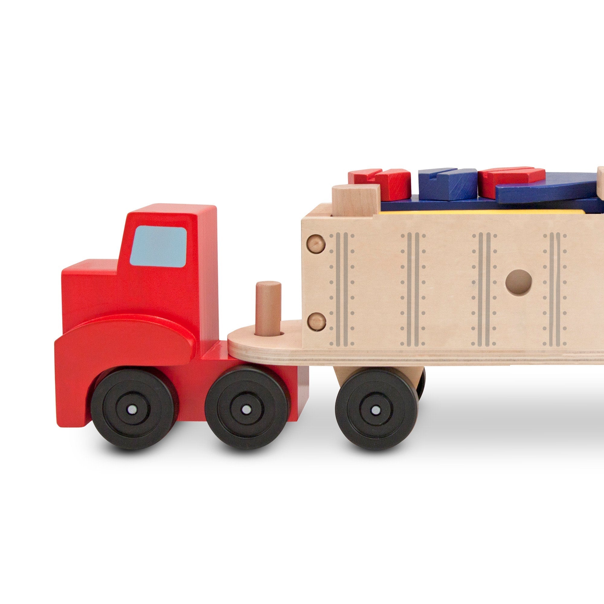 Vehicles & Trains Premium Quality Wooden Big Rig Building Set - Durable Material and Safe Design for Daily ...