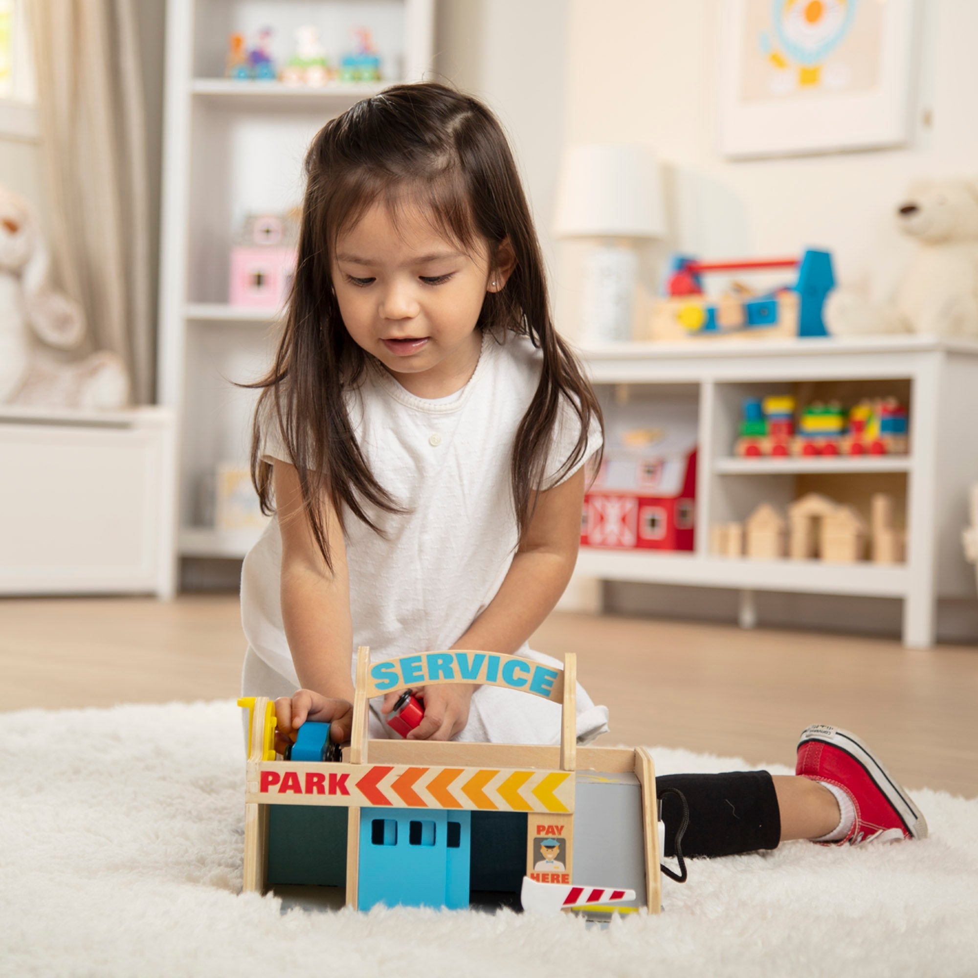Vehicles & Trains Premium Quality Wooden Service Station Parking Garage - Durable Material and Safe Design ...