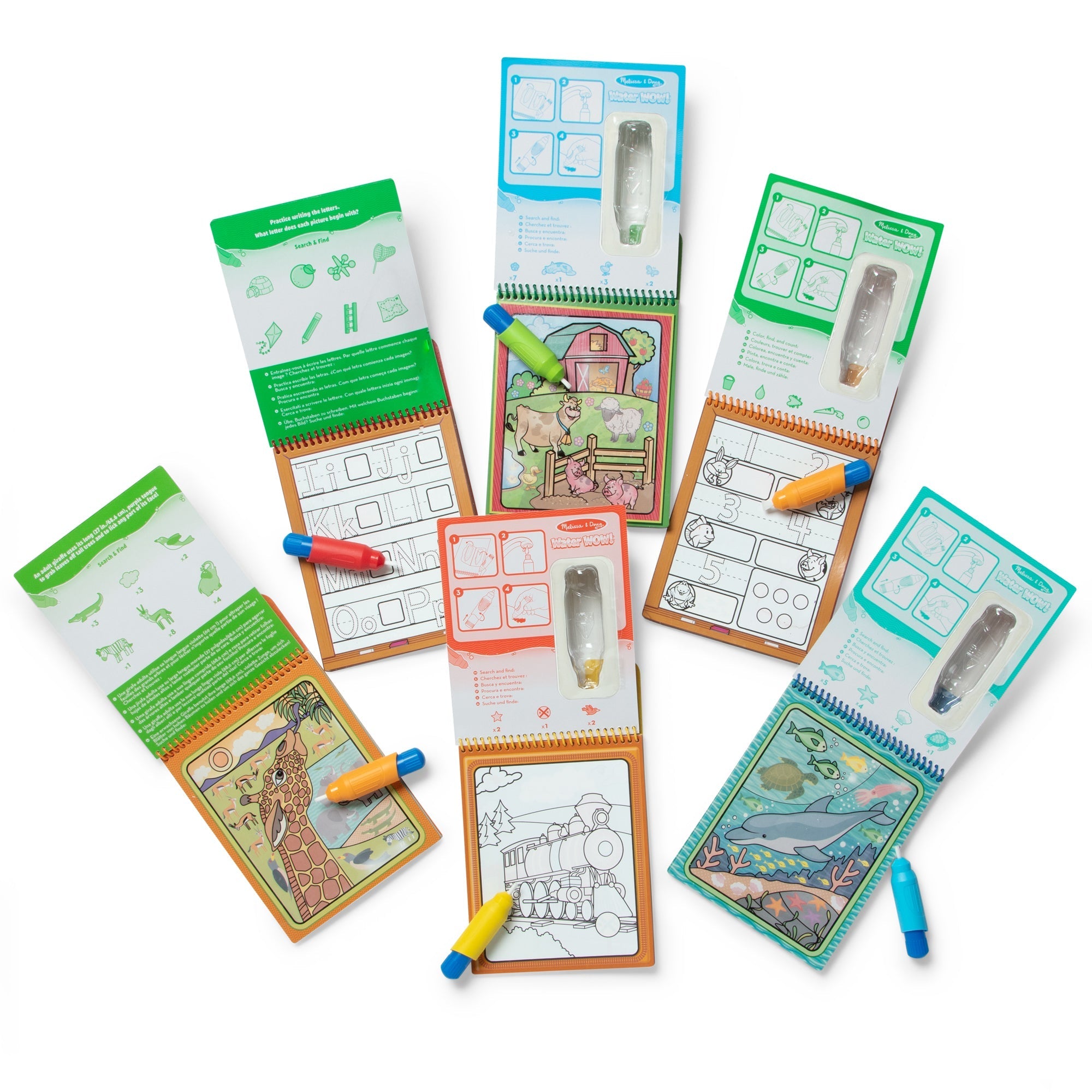 Activity Books Premium Quality Water WOW! 6-Pack – Animals, Vehicles, Alphabet, Numbers, Safari, Under the ...