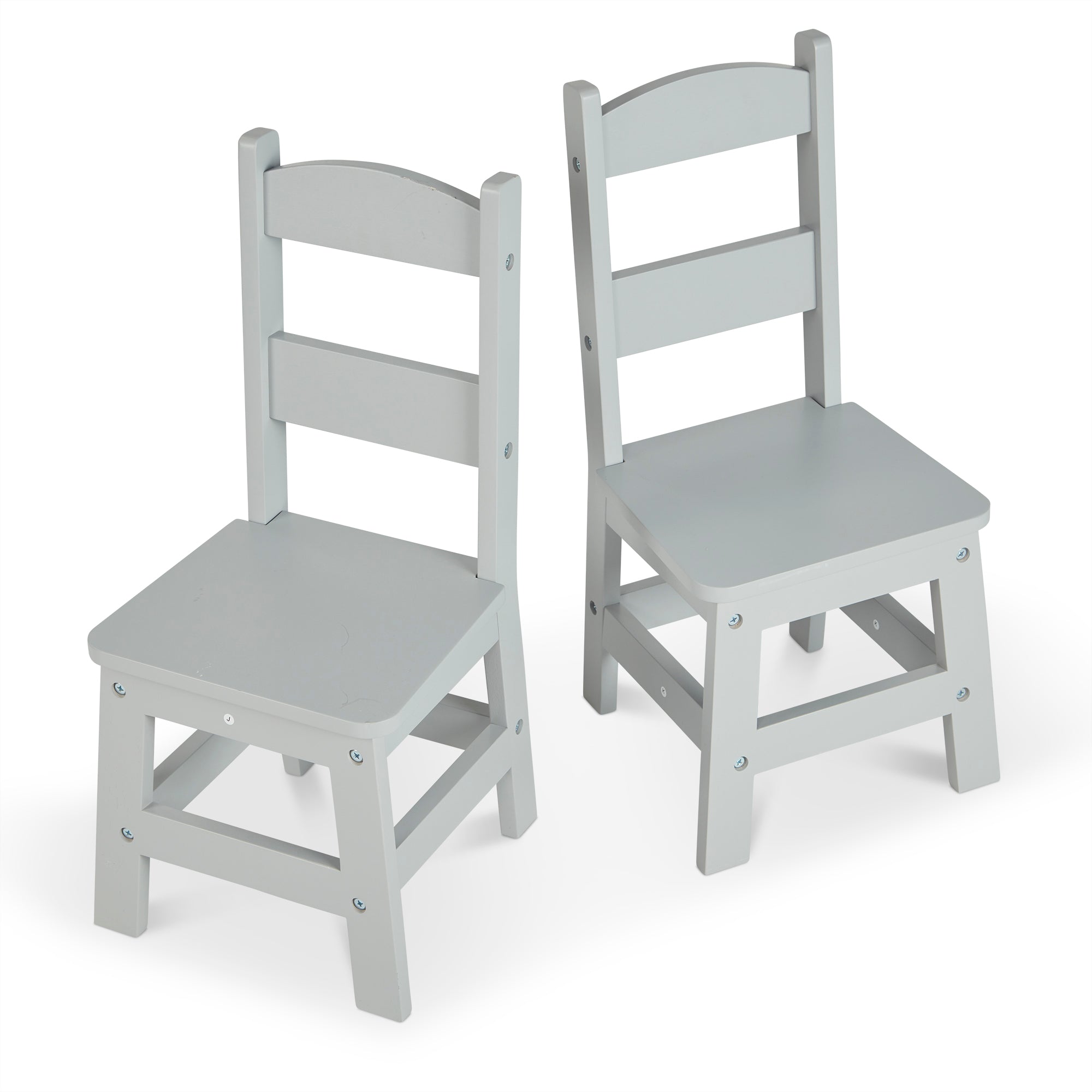 Furniture Premium Quality Child’s Wooden Chair Pair – Gray - Durable Material and Safe Design for Daily Kid...