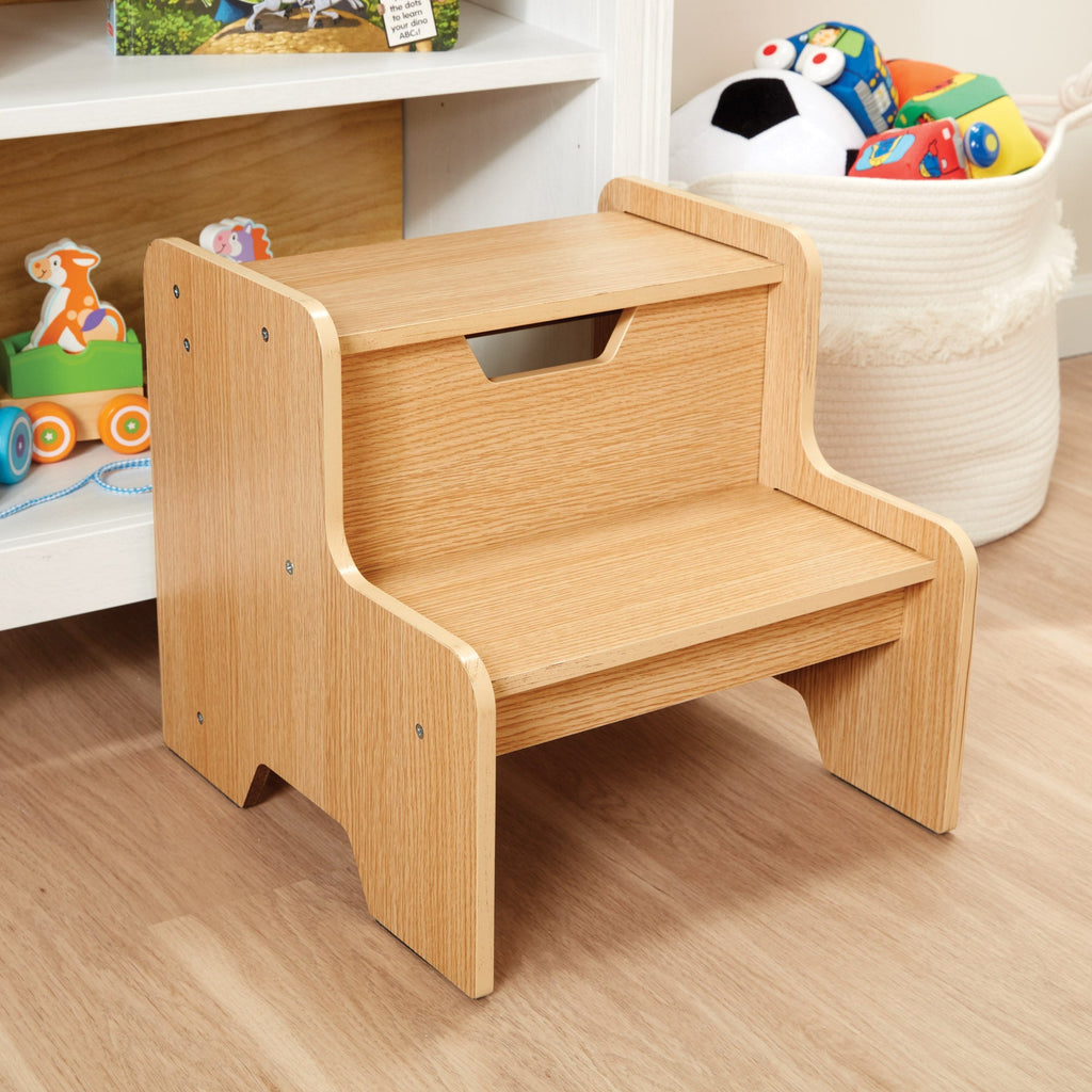 Furniture Premium Quality Wooden Step Stool - Natural - Durable Material and Safe Design for Daily Kids Play