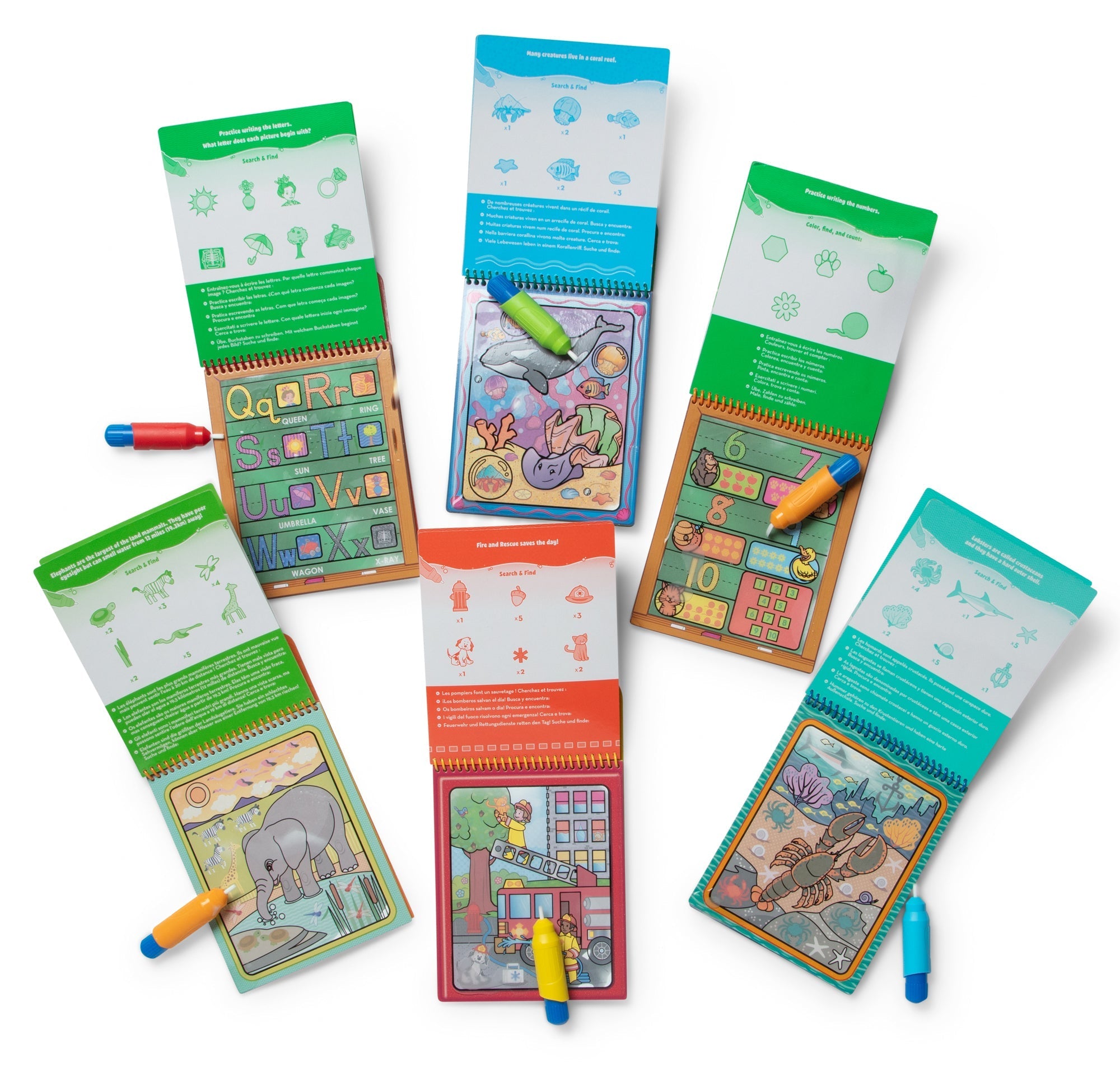 Activity Books Premium Quality Water WOW! 6-Pack – Animals, Vehicles, Alphabet, Numbers, Safari, Under the ...