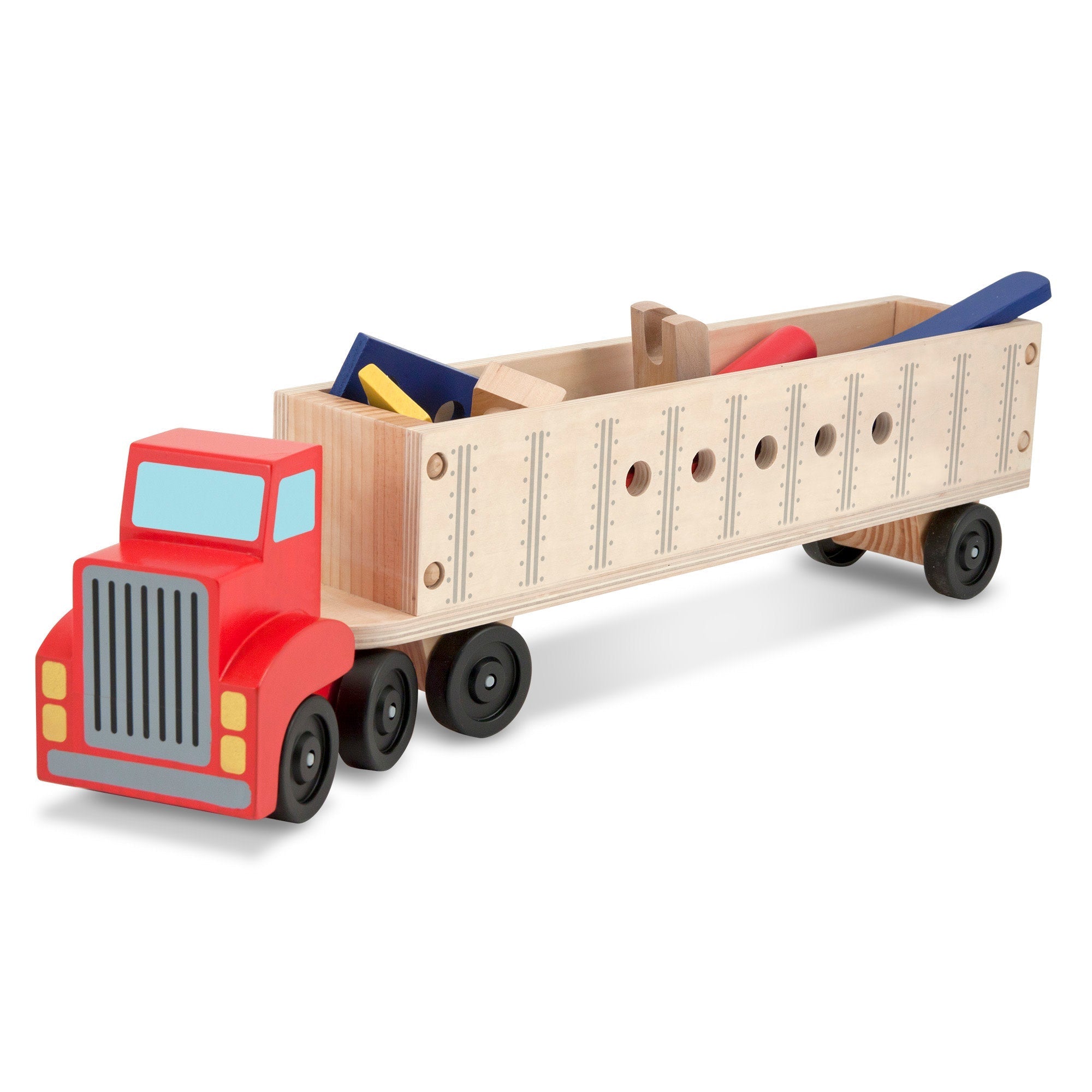 Vehicles & Trains Premium Quality Wooden Big Rig Building Set - Durable Material and Safe Design for Daily ...