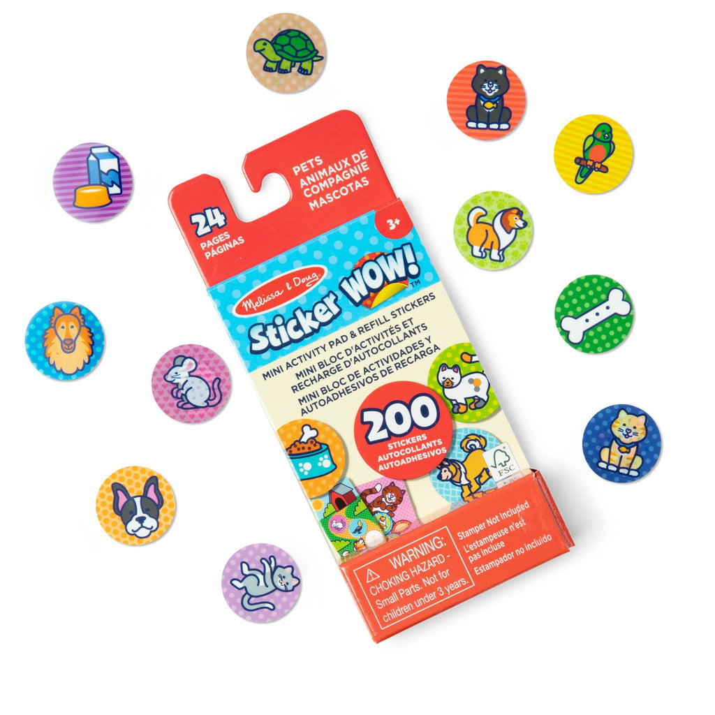 Stickers & Sticker Books Premium Quality Sticker WOW!® Mini Activity Pad & Refill Stickers - Pets (200+ Sti...