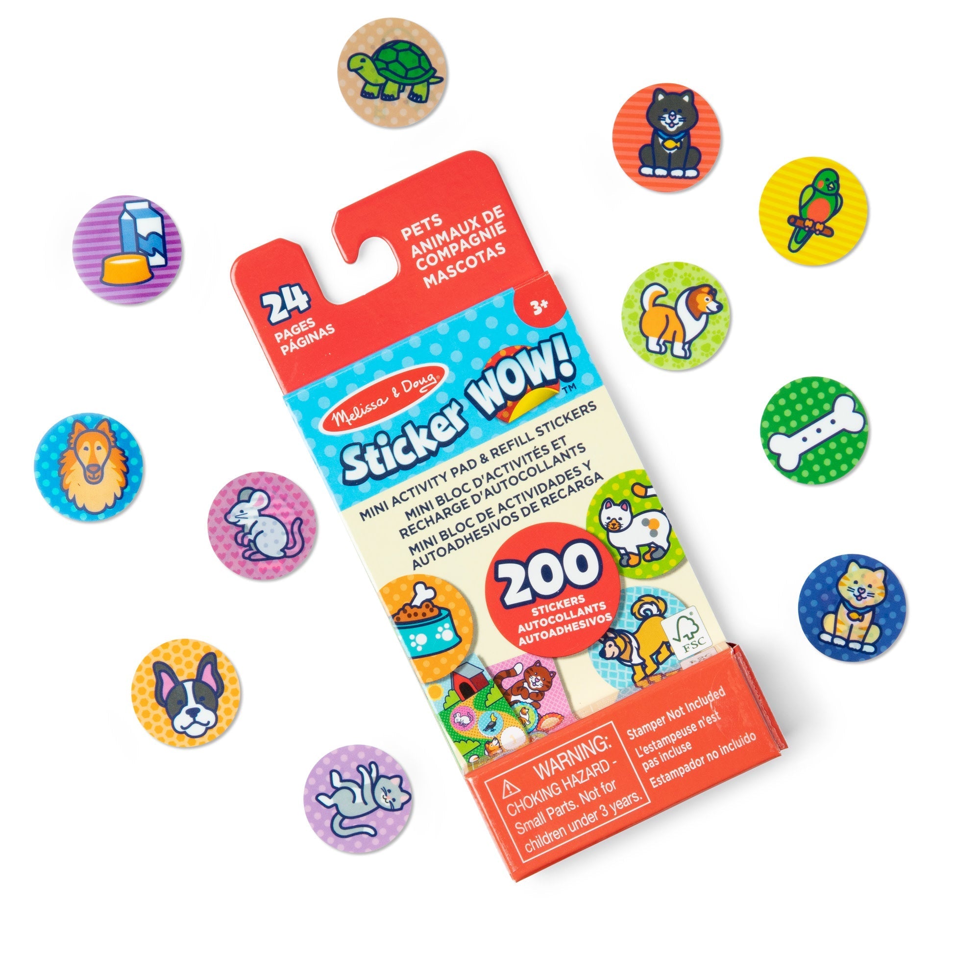 Stickers & Sticker Books Premium Quality Sticker WOW!® Mini Activity Pad & Refill Stickers - Pets (200+ Sti...