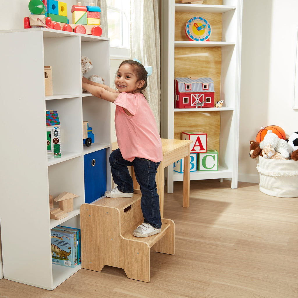 Furniture Premium Quality Wooden Step Stool - Natural - Durable Material and Safe Design for Daily Kids Play
