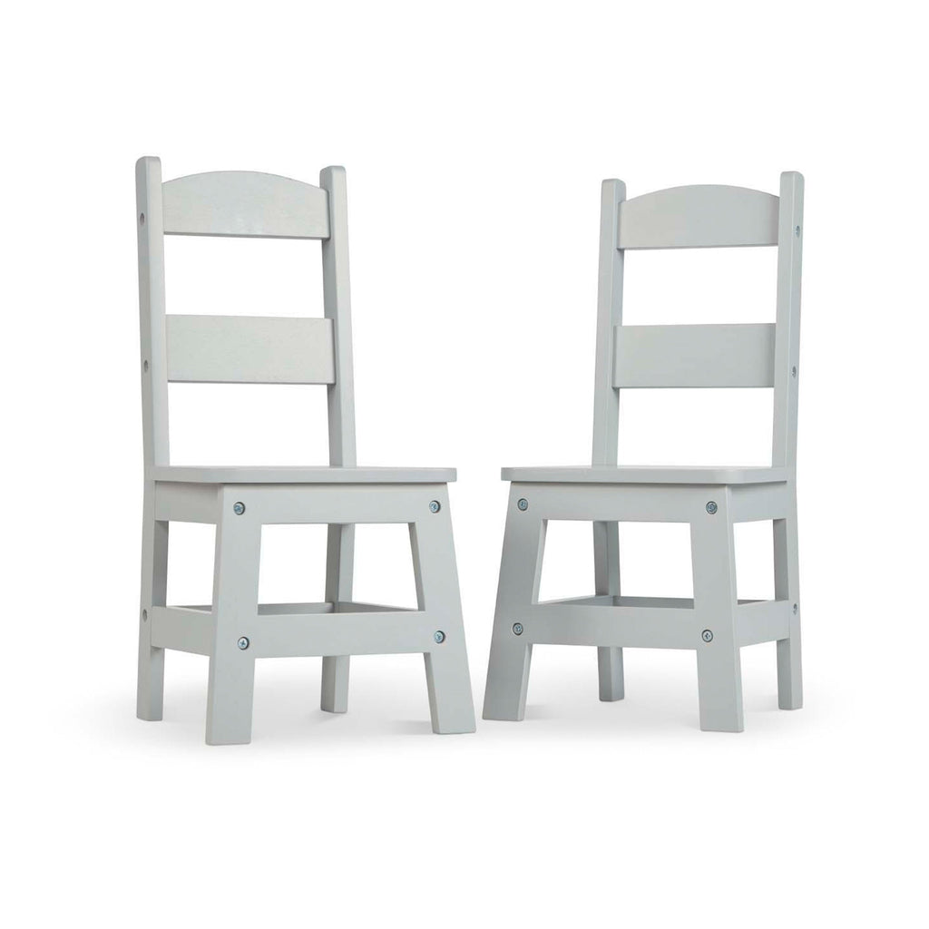 Furniture Premium Quality Child’s Wooden Chair Pair – Gray - Durable Material and Safe Design for Daily Kid...