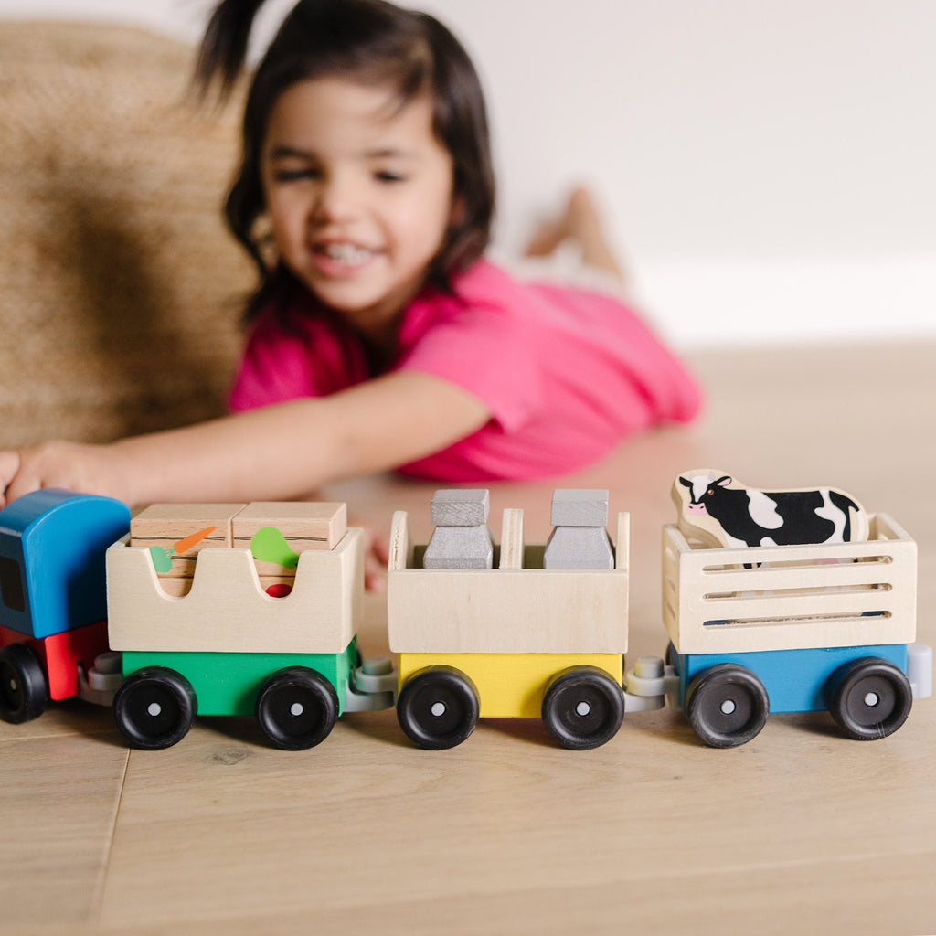 Vehicles & Trains Premium Quality Wooden Farm Train - Durable Material and Safe Design for Daily Kids Play