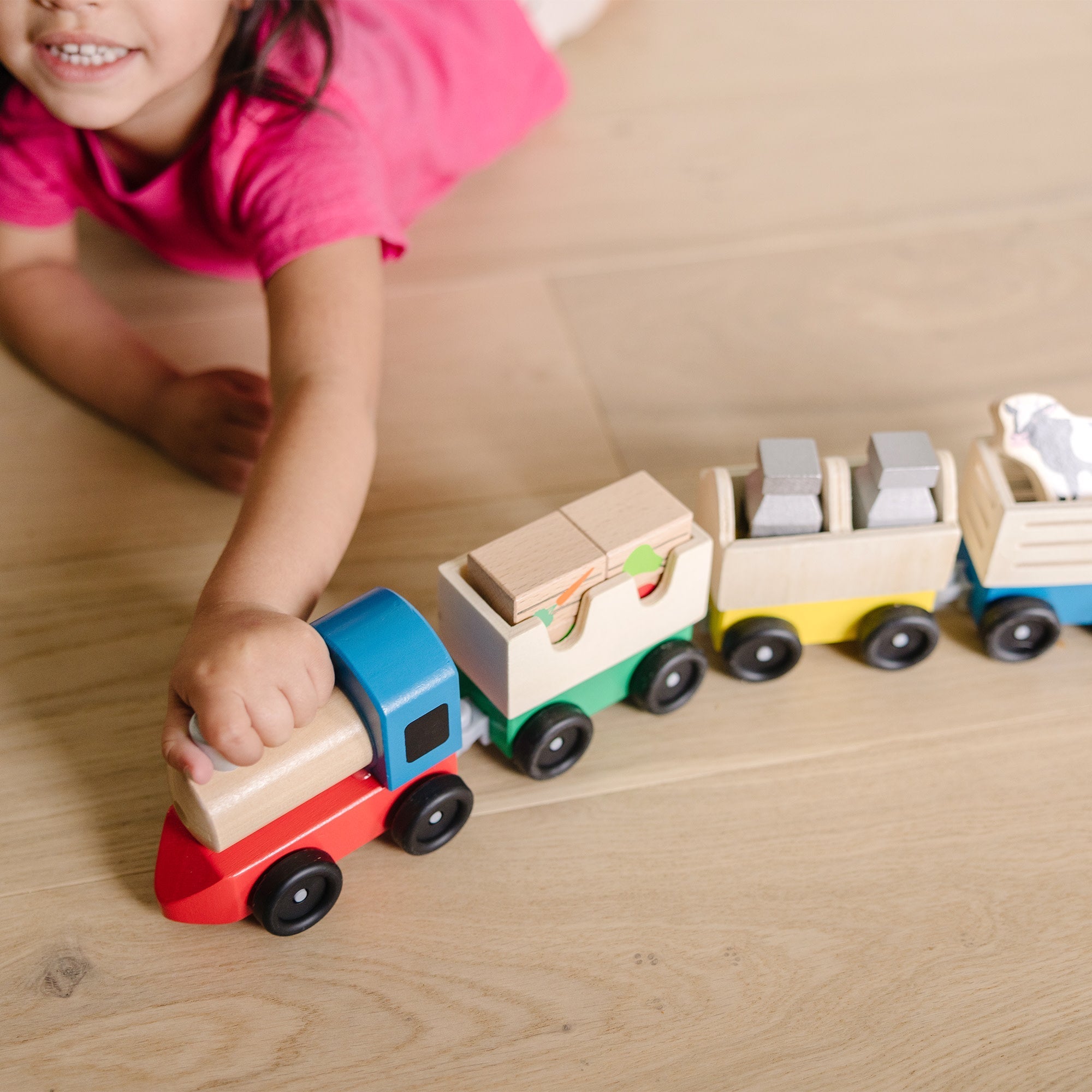 Vehicles & Trains Premium Quality Wooden Farm Train - Durable Material and Safe Design for Daily Kids Play