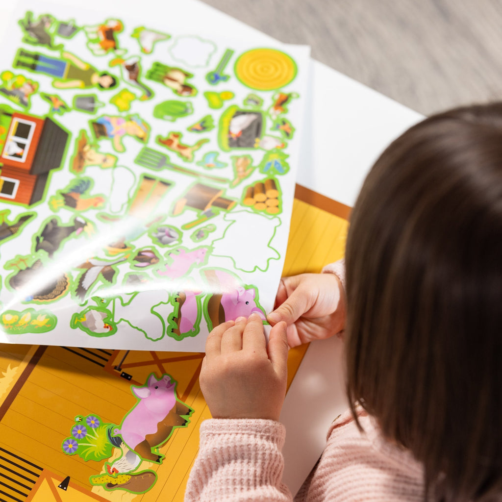 Stickers & Sticker Books Premium Quality Reusable Sticker Pad - Farm - Durable Material and Safe Design for...