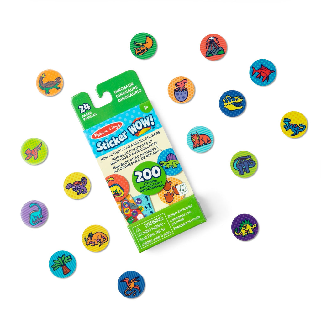Stickers & Sticker Books Premium Quality Sticker WOW!® Mini Activity Pad & Refill Stickers - Dinosaur (200+...