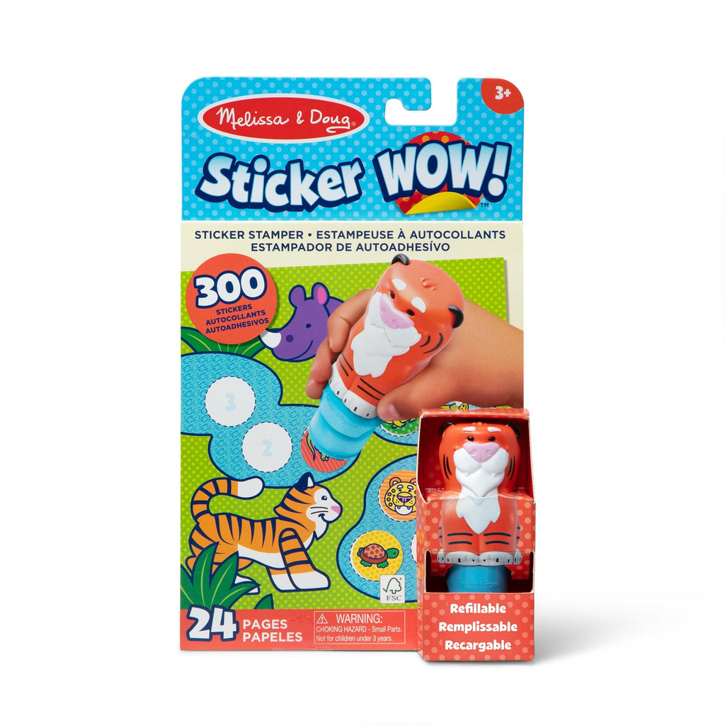 Stickers & Sticker Books Premium Quality Sticker WOW!™ Activity Pad & Sticker Stamper - Tiger - Durable Mat...