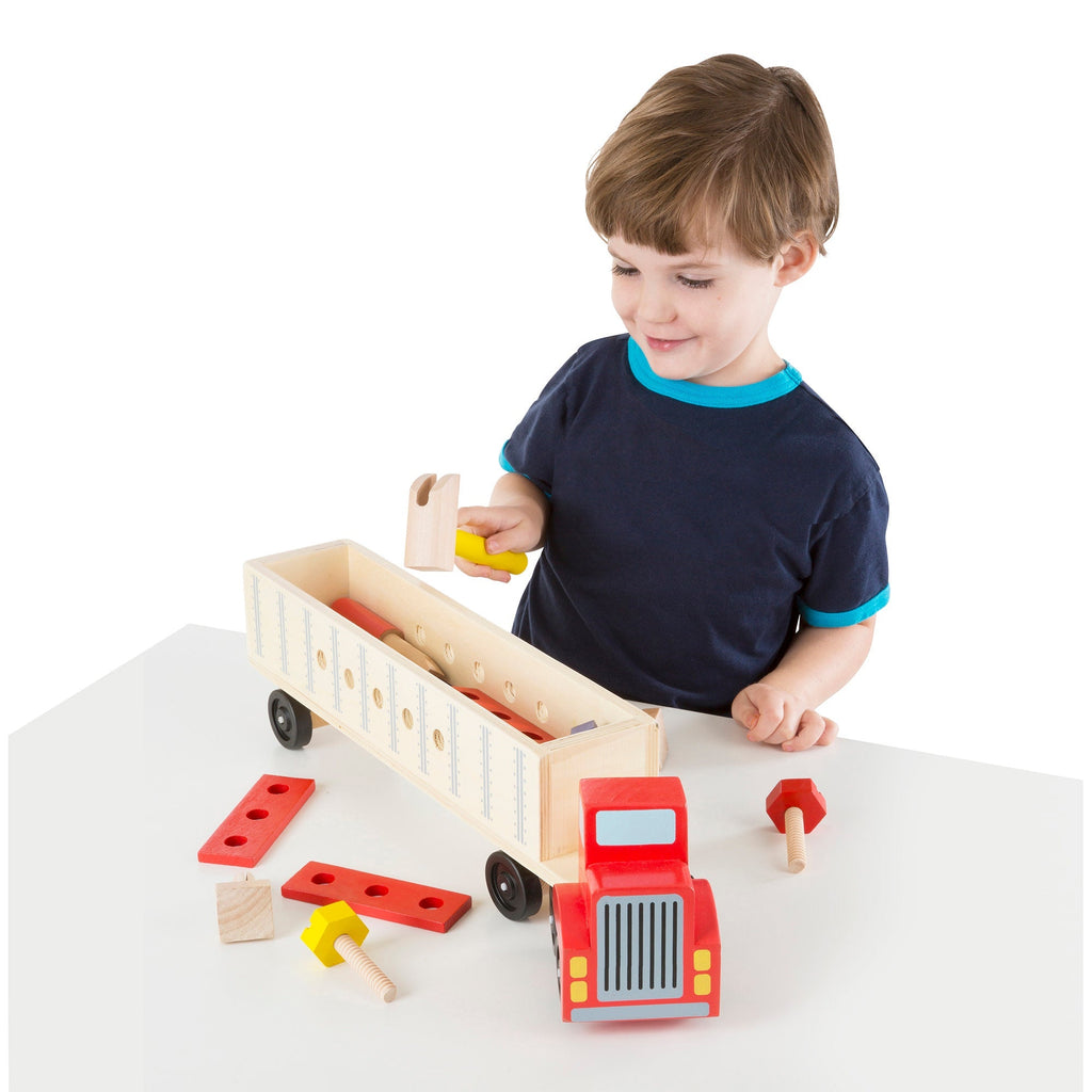 Vehicles & Trains Premium Quality Wooden Big Rig Building Set - Durable Material and Safe Design for Daily ...
