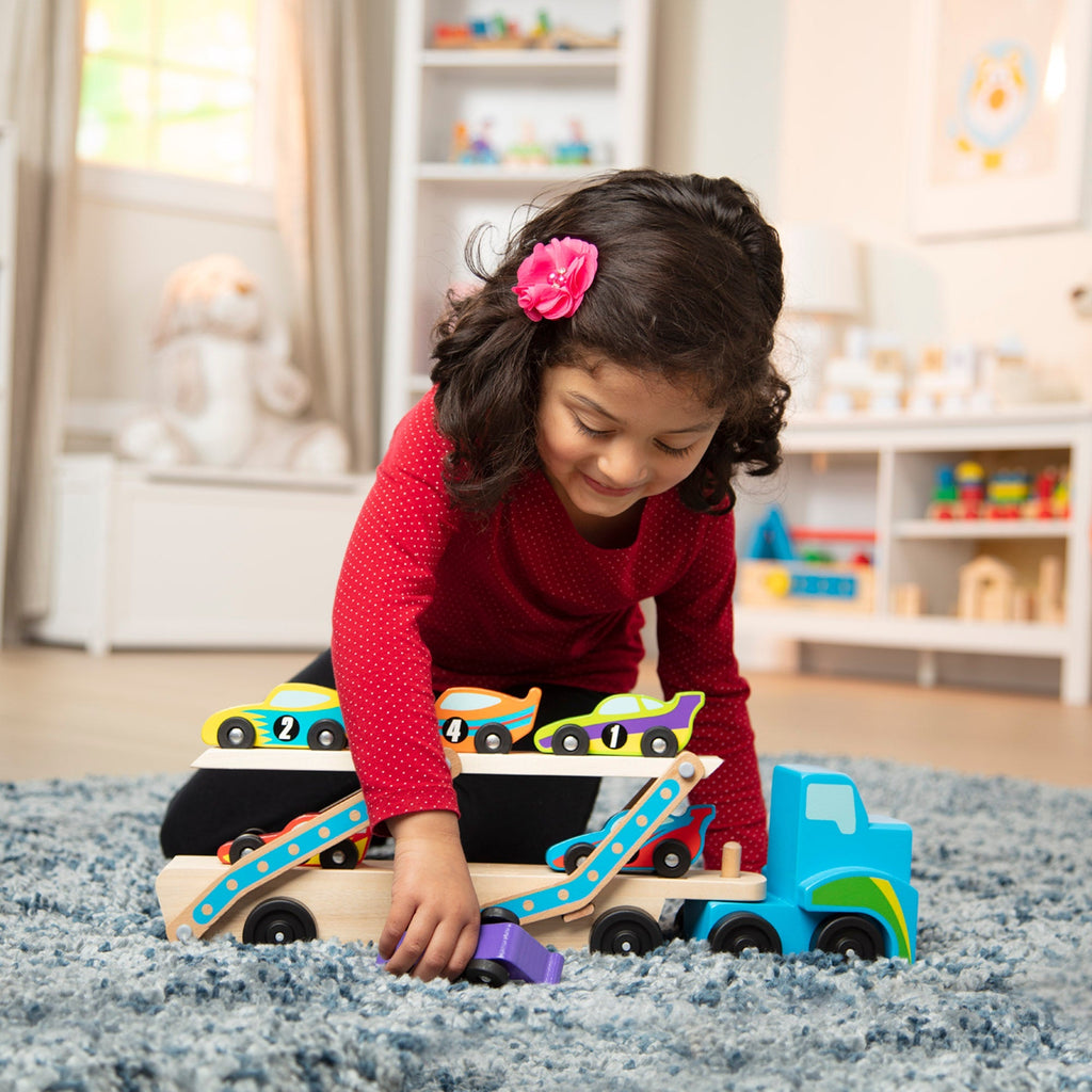 Vehicles & Trains Premium Quality Mega Race Car Carrier - Durable Material and Safe Design for Daily Kids Play