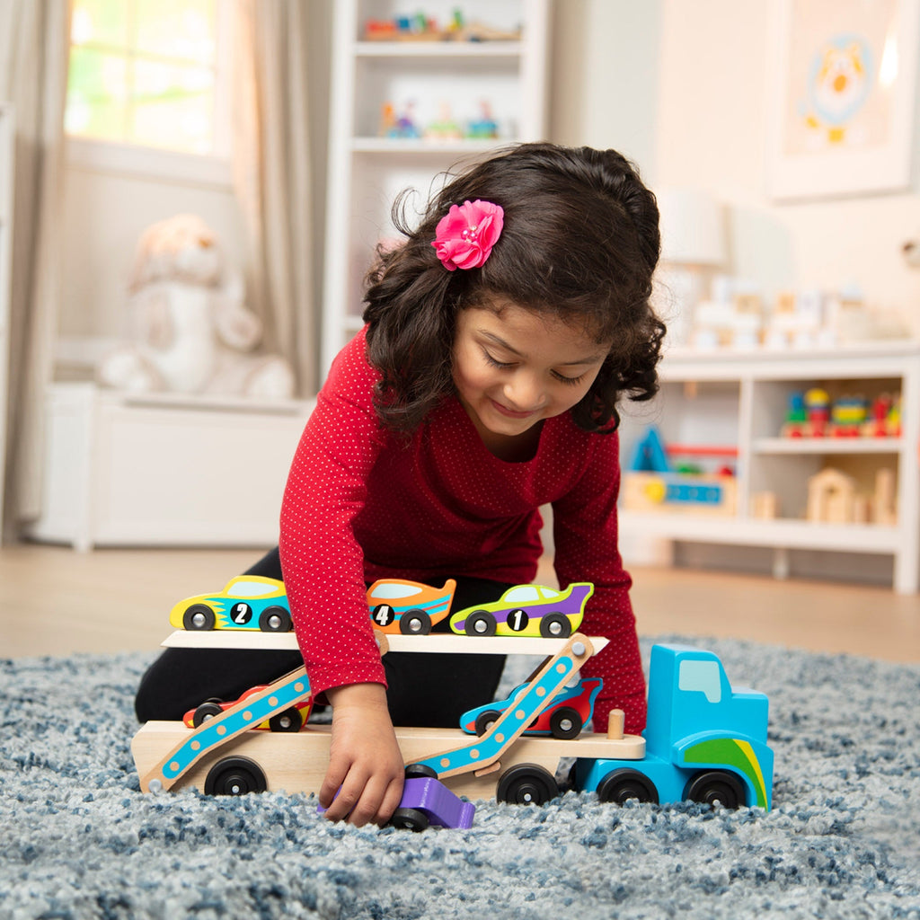 Vehicles & Trains Premium Quality Mega Race Car Carrier - Durable Material and Safe Design for Daily Kids Play