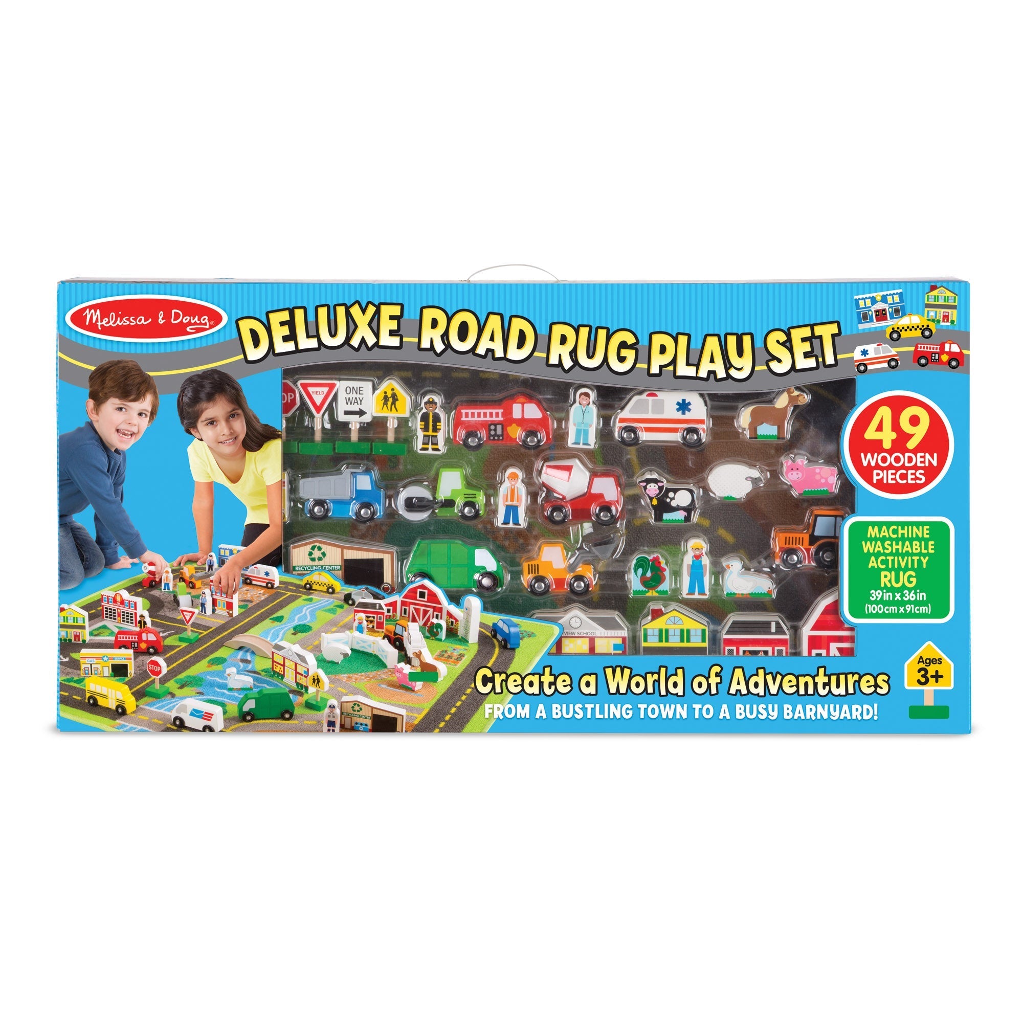 Vehicles & Trains Premium Quality Deluxe Road Rug Play Set - Durable Material and Safe Design for Daily Kid...