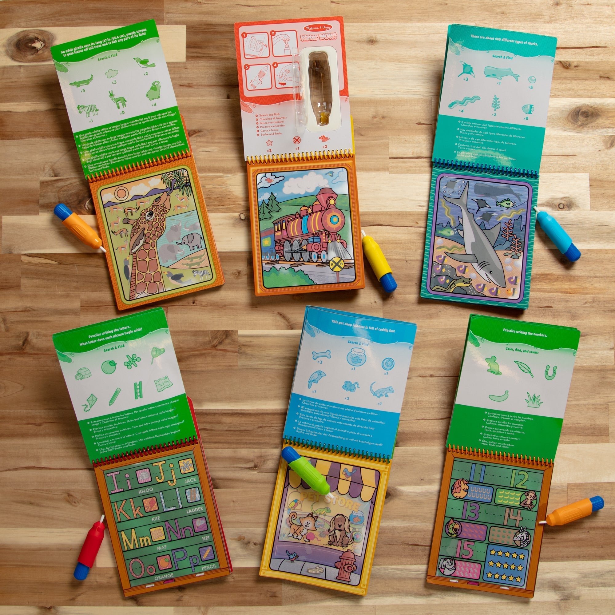 Activity Books Premium Quality Water WOW! 6-Pack – Animals, Vehicles, Alphabet, Numbers, Safari, Under the ...