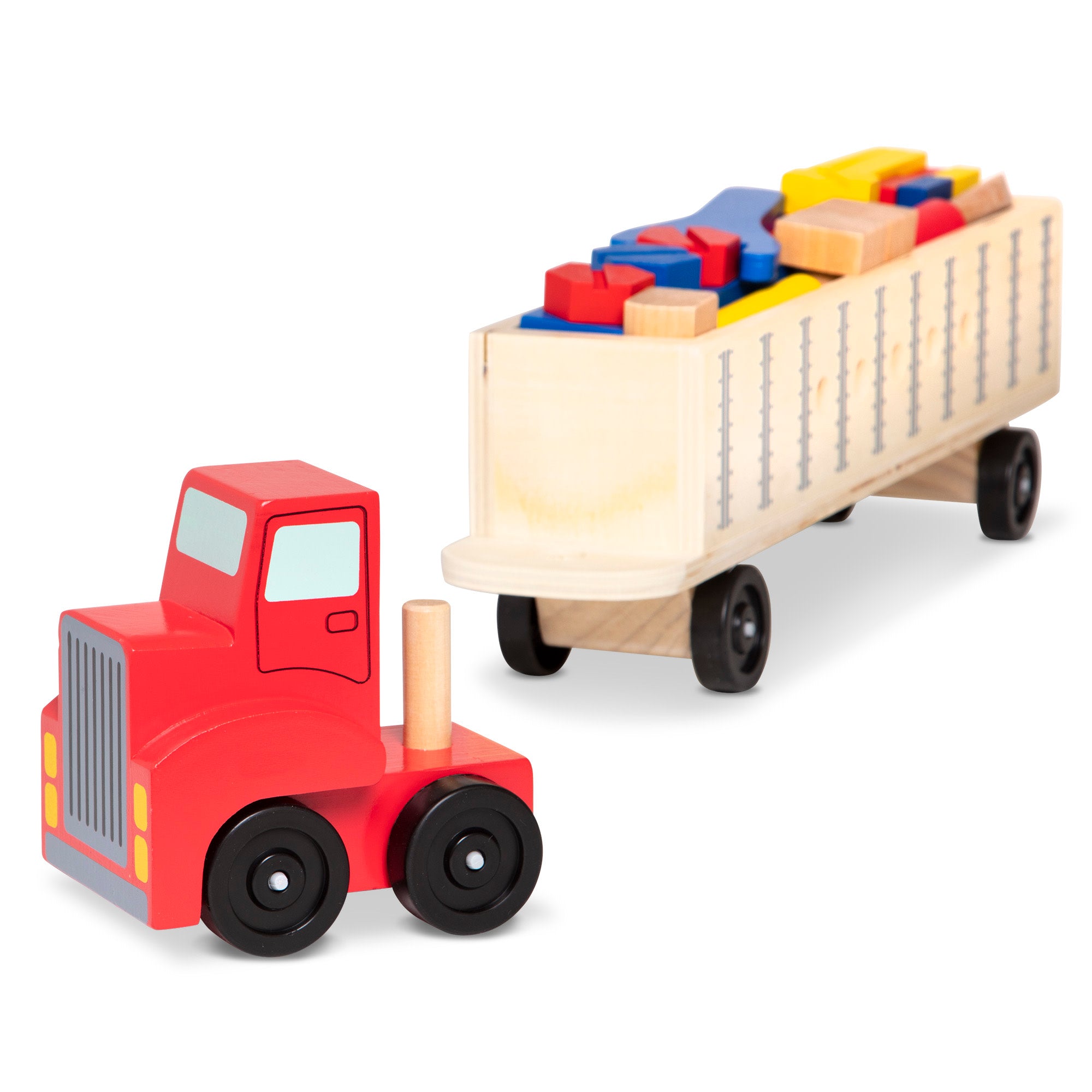 Vehicles & Trains Premium Quality Wooden Big Rig Building Set - Durable Material and Safe Design for Daily ...