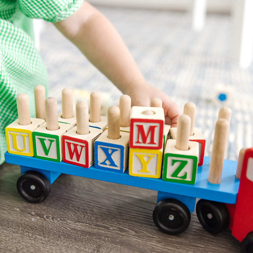 Vehicles & Trains Premium Quality Alphabet Blocks Wooden Truck - Durable Material and Safe Design for Daily...