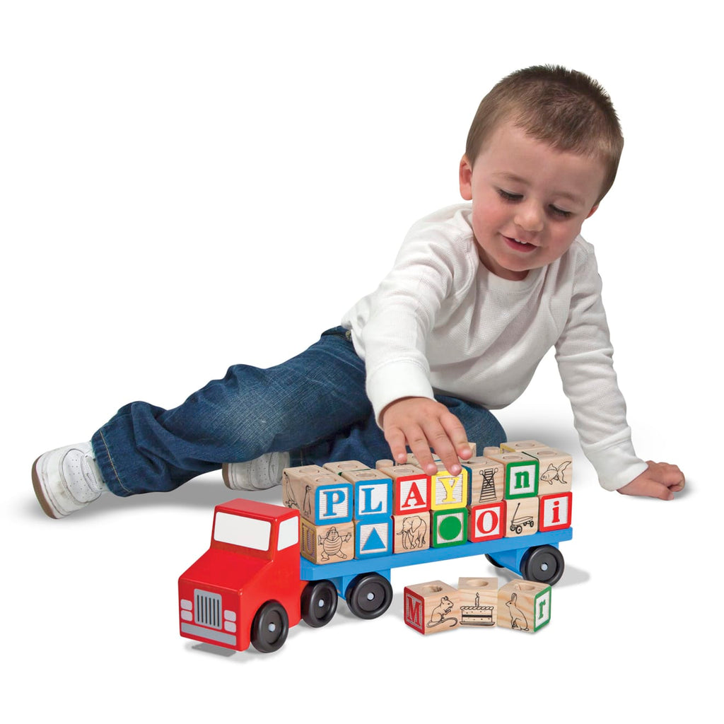 Vehicles & Trains Premium Quality Alphabet Blocks Wooden Truck - Durable Material and Safe Design for Daily...