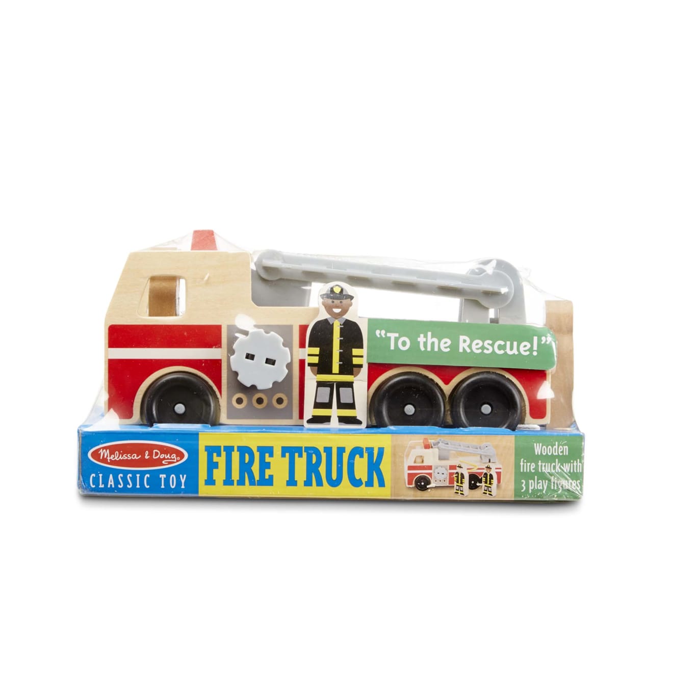 Vehicles & Trains Premium Quality Classic Wooden Fire Truck Play Set - Durable Material and Safe Design for...