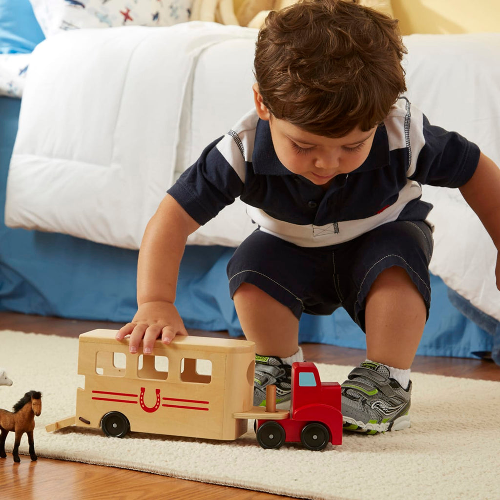 Vehicles & Trains Premium Quality Horse Carrier Wooden Vehicles Play Set - Durable Material and Safe Design...