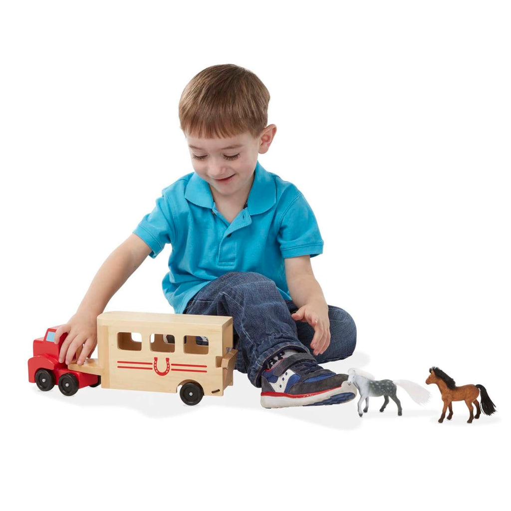 Vehicles & Trains Premium Quality Horse Carrier Wooden Vehicles Play Set - Durable Material and Safe Design...