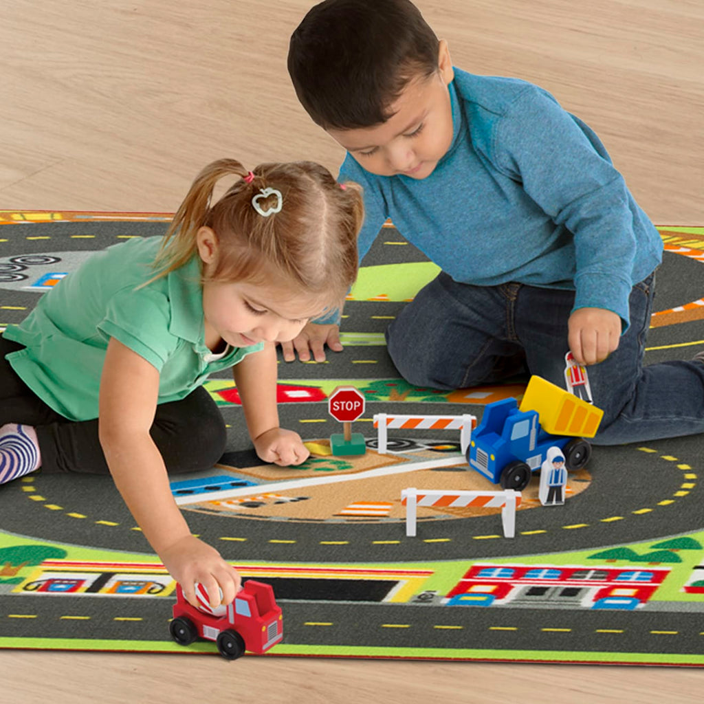 Vehicles & Trains Premium Quality Jumbo Roadway Activity Rug - Durable Material and Safe Design for Daily K...
