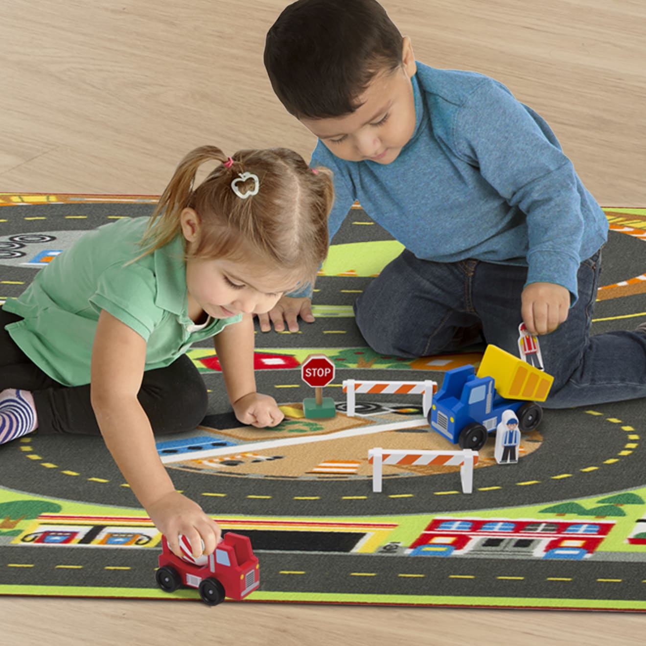 Vehicles & Trains Premium Quality Jumbo Roadway Activity Rug - Durable Material and Safe Design for Daily K...