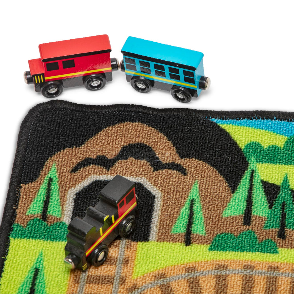 Vehicles & Trains Premium Quality Round the Rails Train Rug - Durable Material and Safe Design for Daily Ki...
