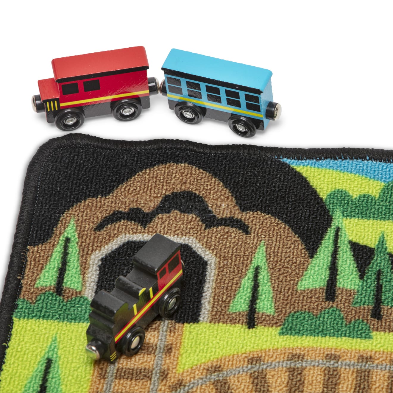 Vehicles & Trains Premium Quality Round the Rails Train Rug - Durable Material and Safe Design for Daily Ki...