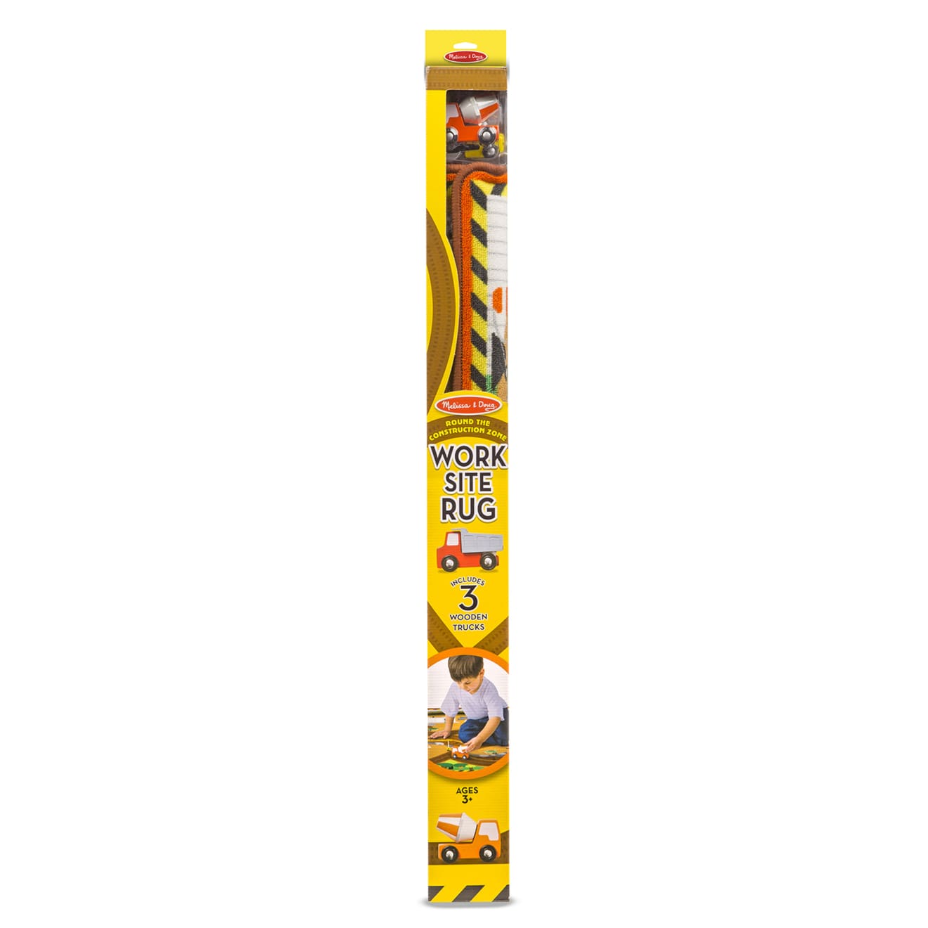 Vehicles & Trains Premium Quality Round the Construction Zone Work Site Rug & Vehicle Set - Durable Materia...