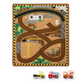 Vehicles & Trains Premium Quality Round the Construction Zone Work Site Rug & Vehicle Set - Durable Materia...