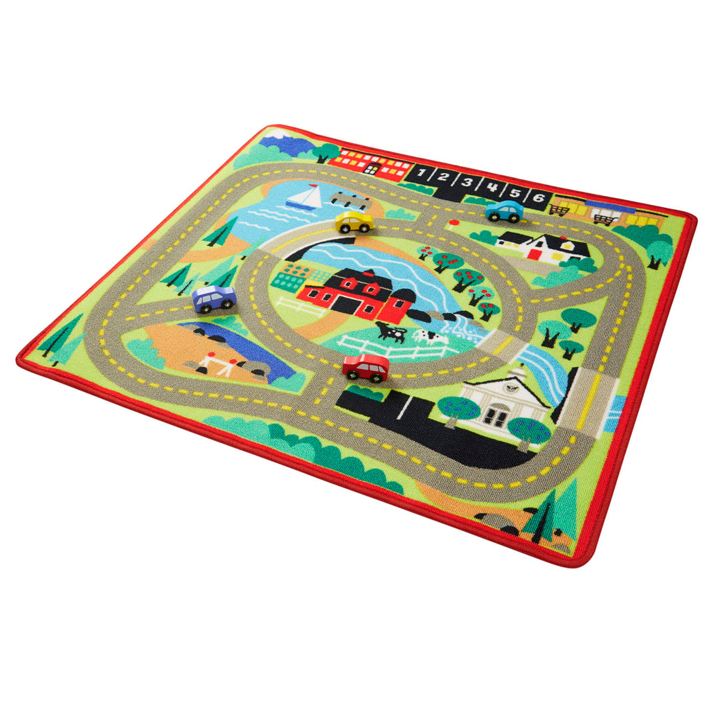 Vehicles & Trains Premium Quality Round the Town Road Rug & Car Set - Durable Material and Safe Design for ...